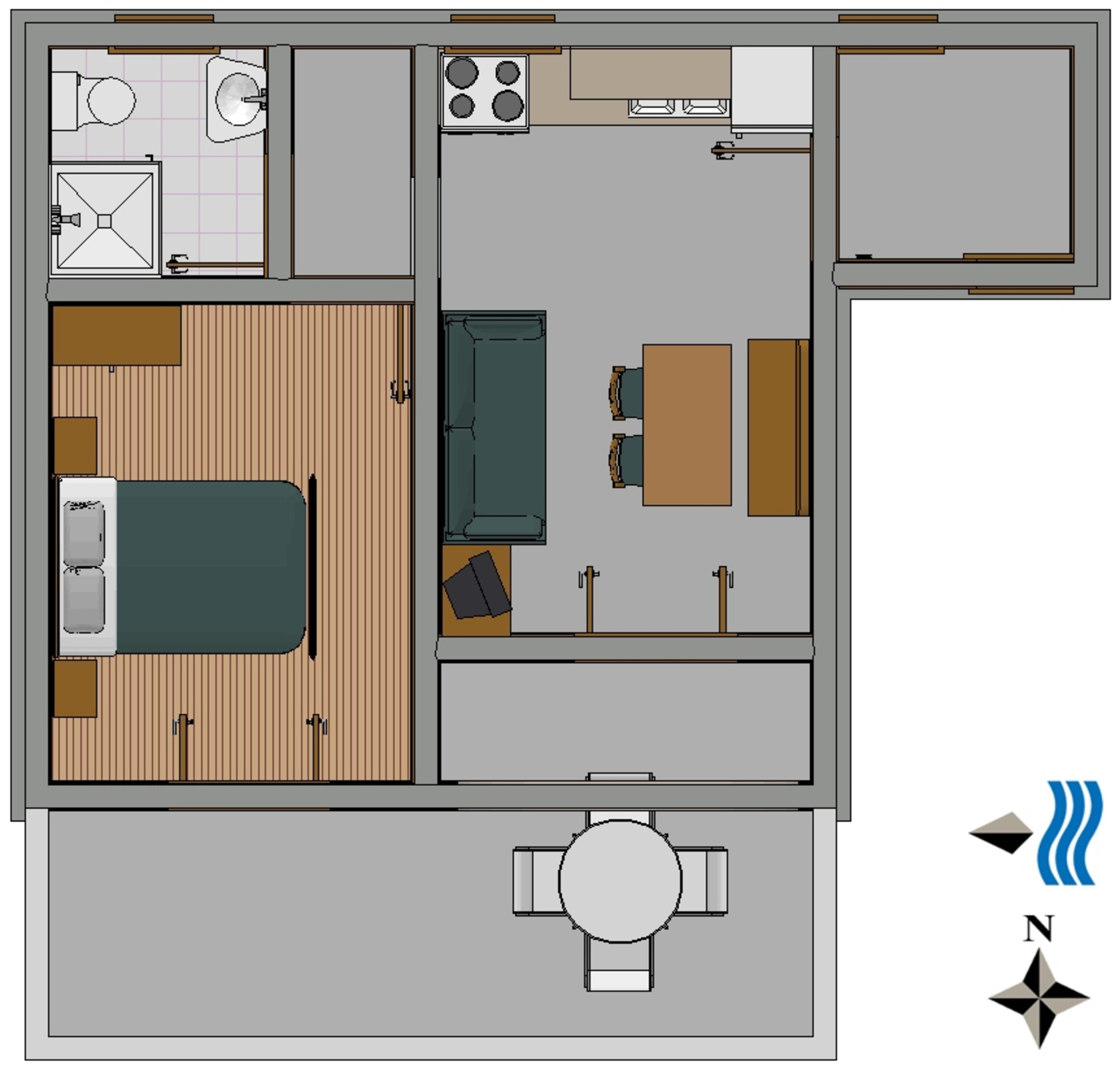 One bedroom apartment with terrace Povile, Novi Vinodolski  A-d