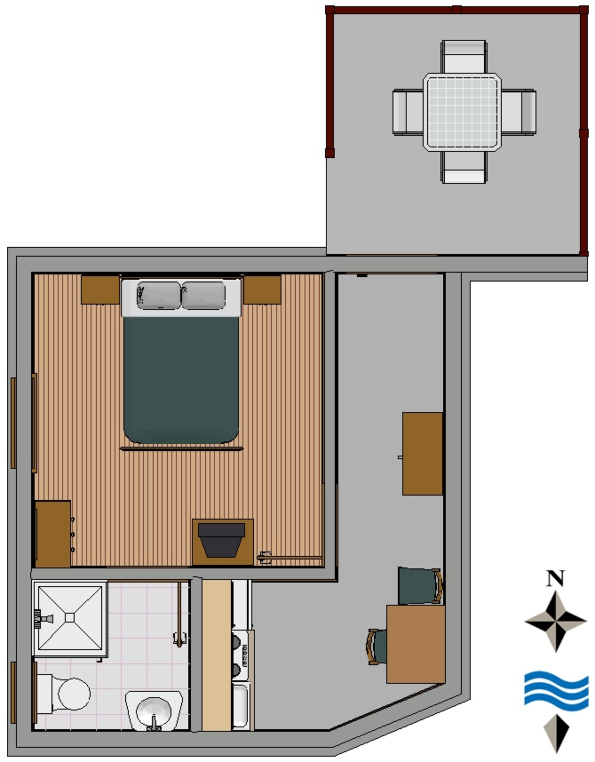 One bedroom apartment with terrace Selce, Crikvenica  A-a