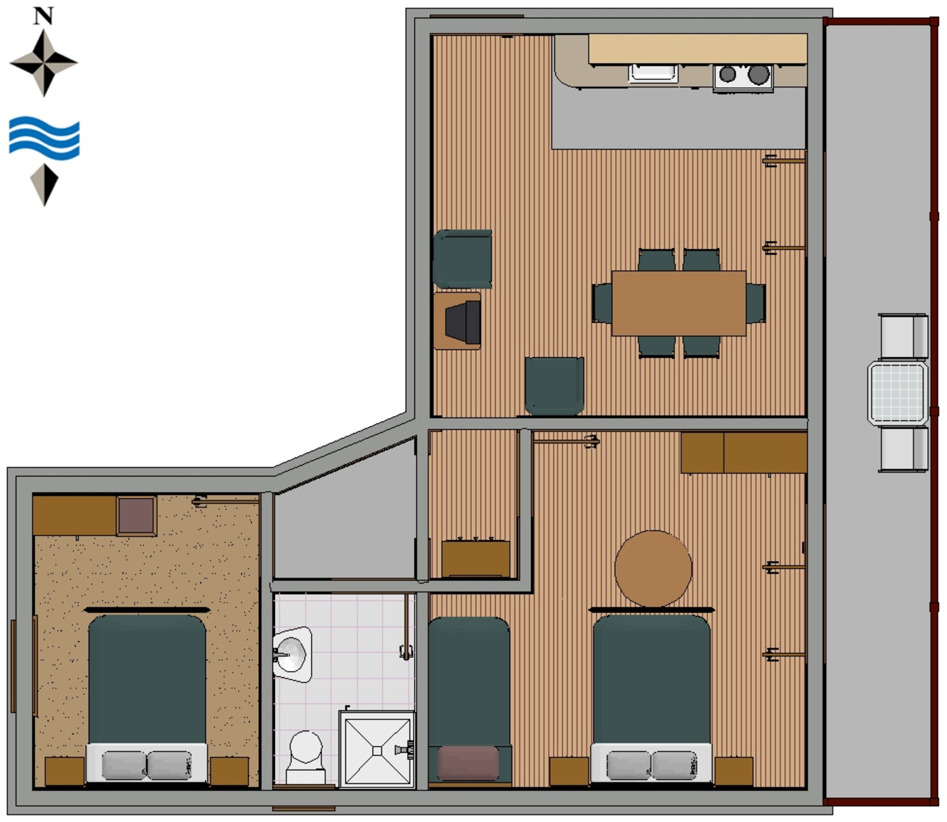 Two bedroom apartment with terrace and sea view Selce, Crikvenica  A-b