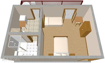 Plan Klenovica, Plan in the studio-apartment.