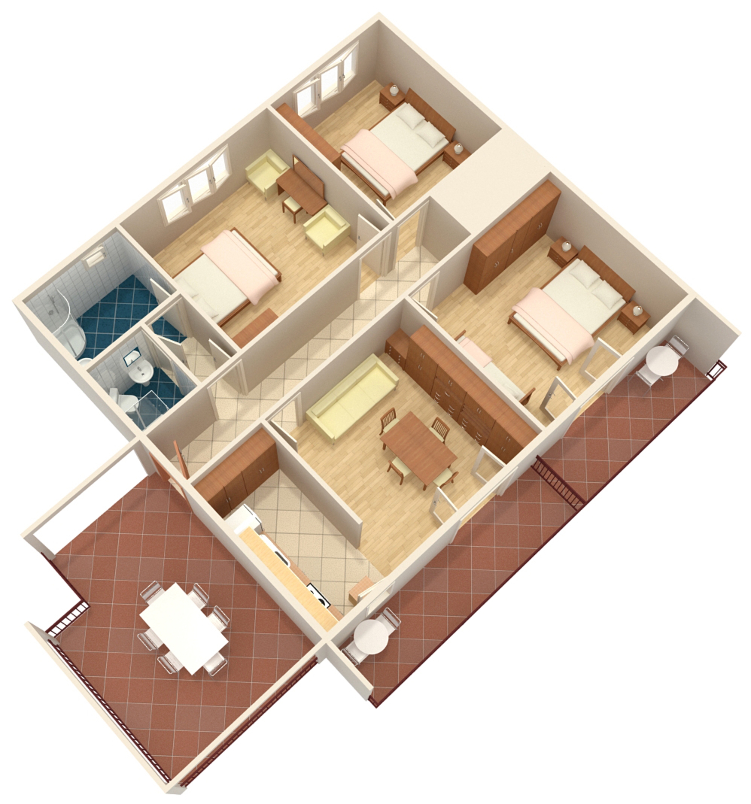 Three bedroom apartment with terrace and sea view Novi Vinodolski  A-a