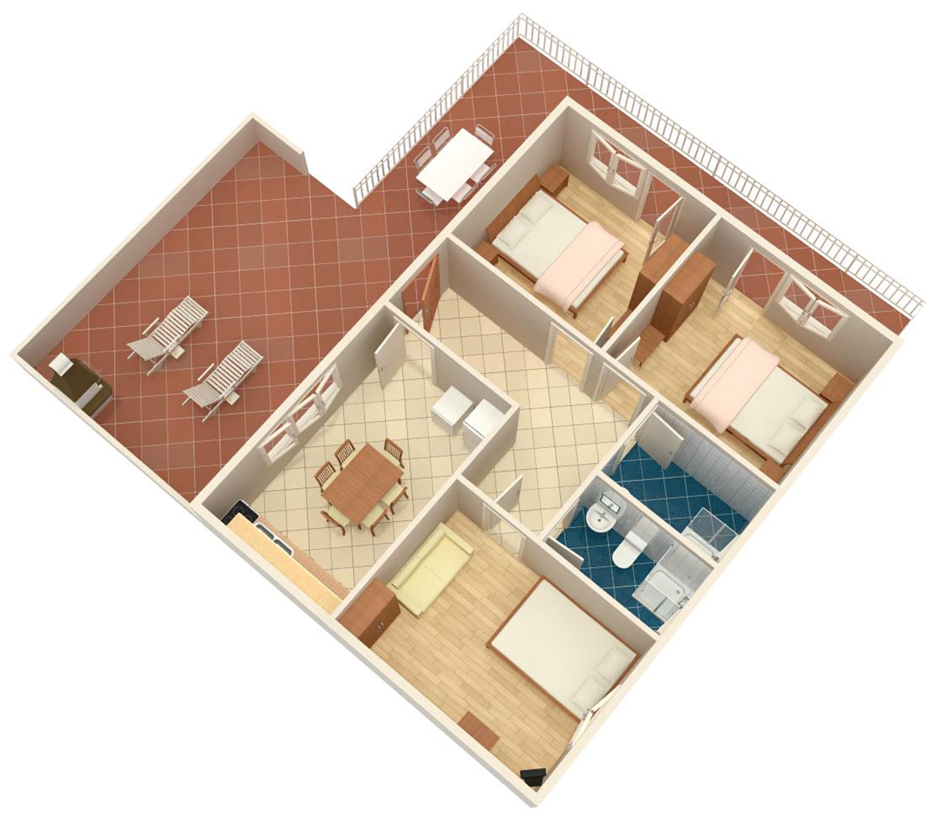 Two bedroom apartment with terrace and sea view Novi Vinodolski  A-a