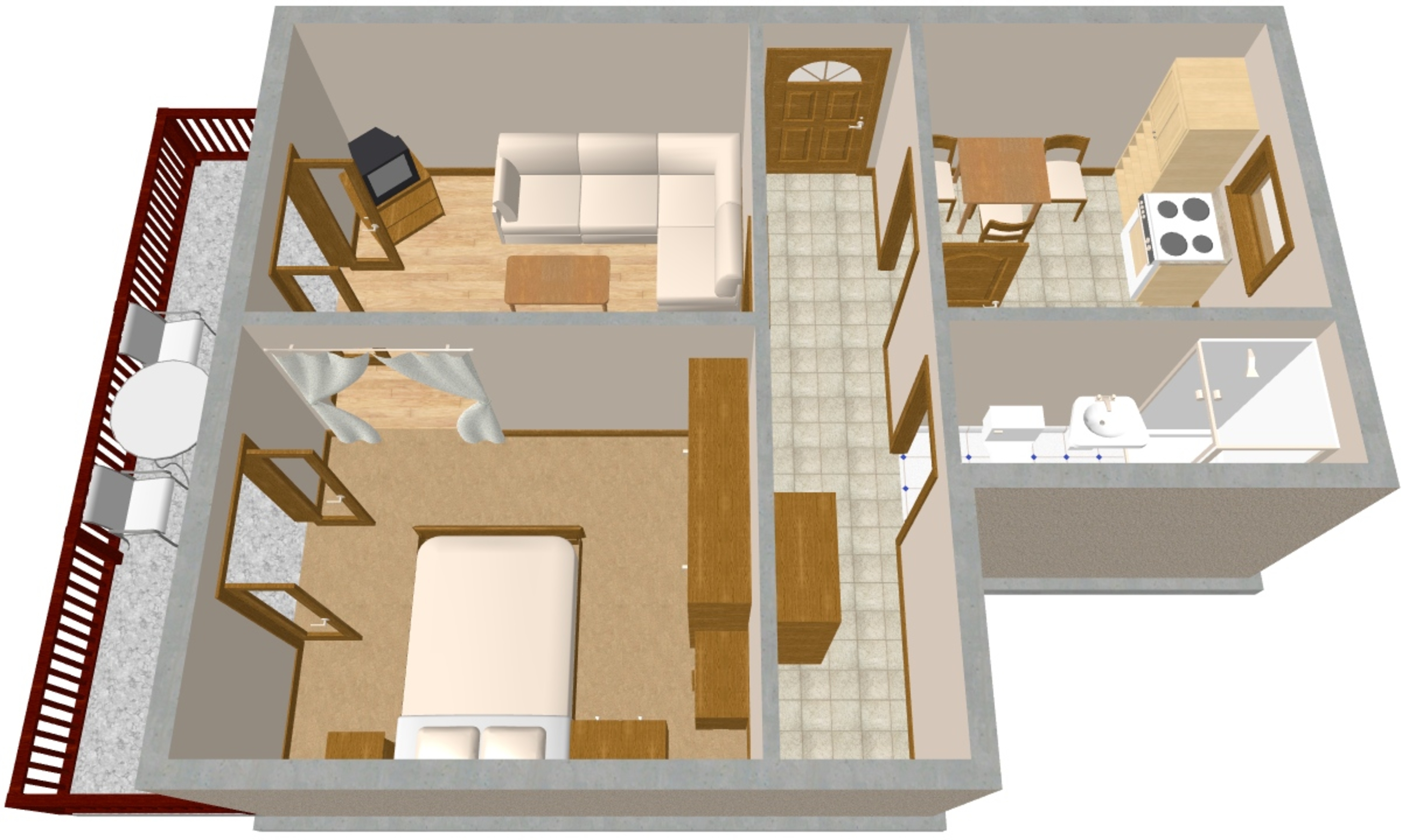 One bedroom apartment with balcony and sea view Novi Vinodolski  A-a