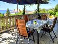 Novi Vinodolski, Terrace in the apartment, with a sea view and WiFi.