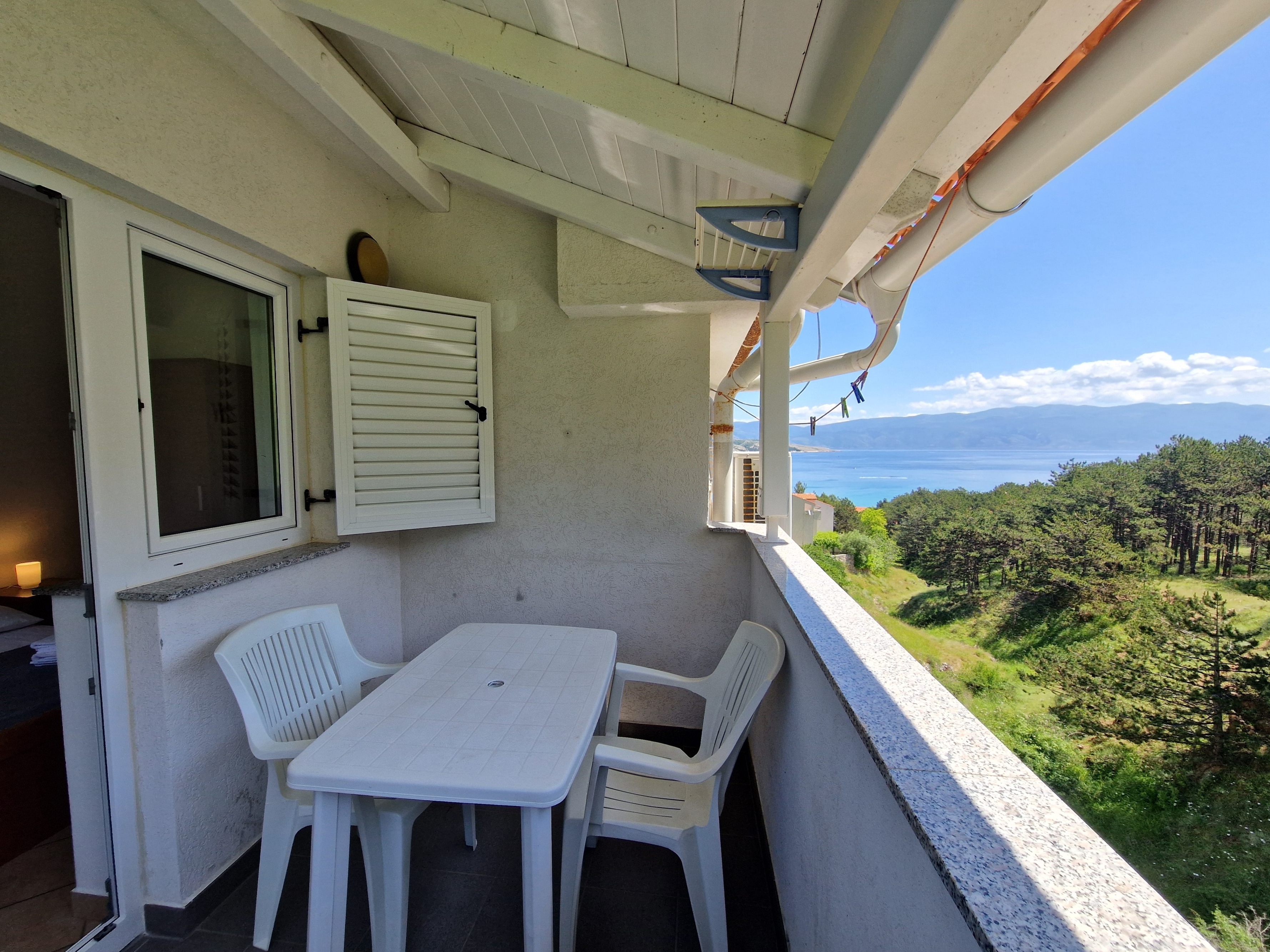 One bedroom apartment with balcony and sea view Baška, Krk  A-a
