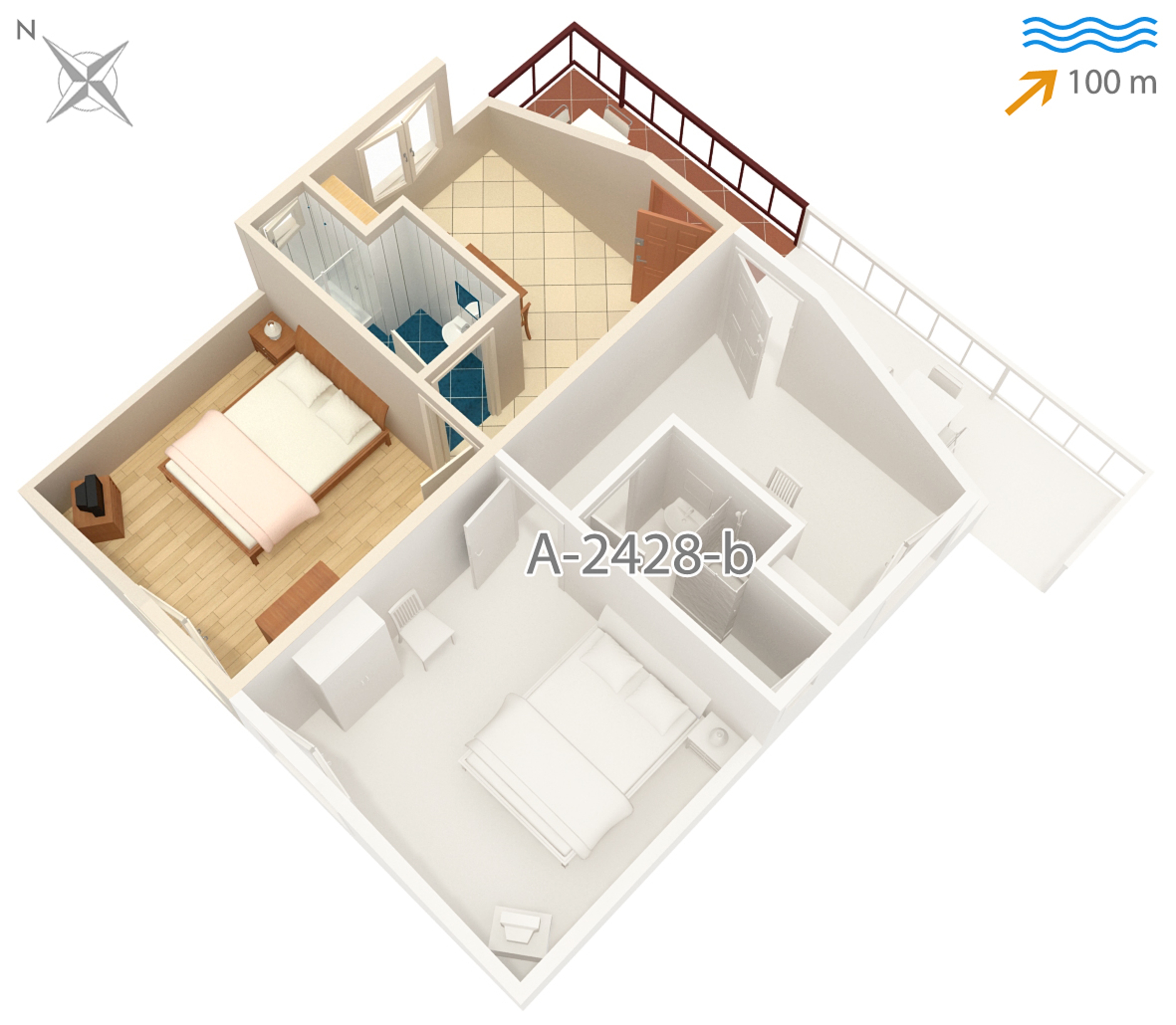 One bedroom apartment with balcony and sea view Vis  A-c
