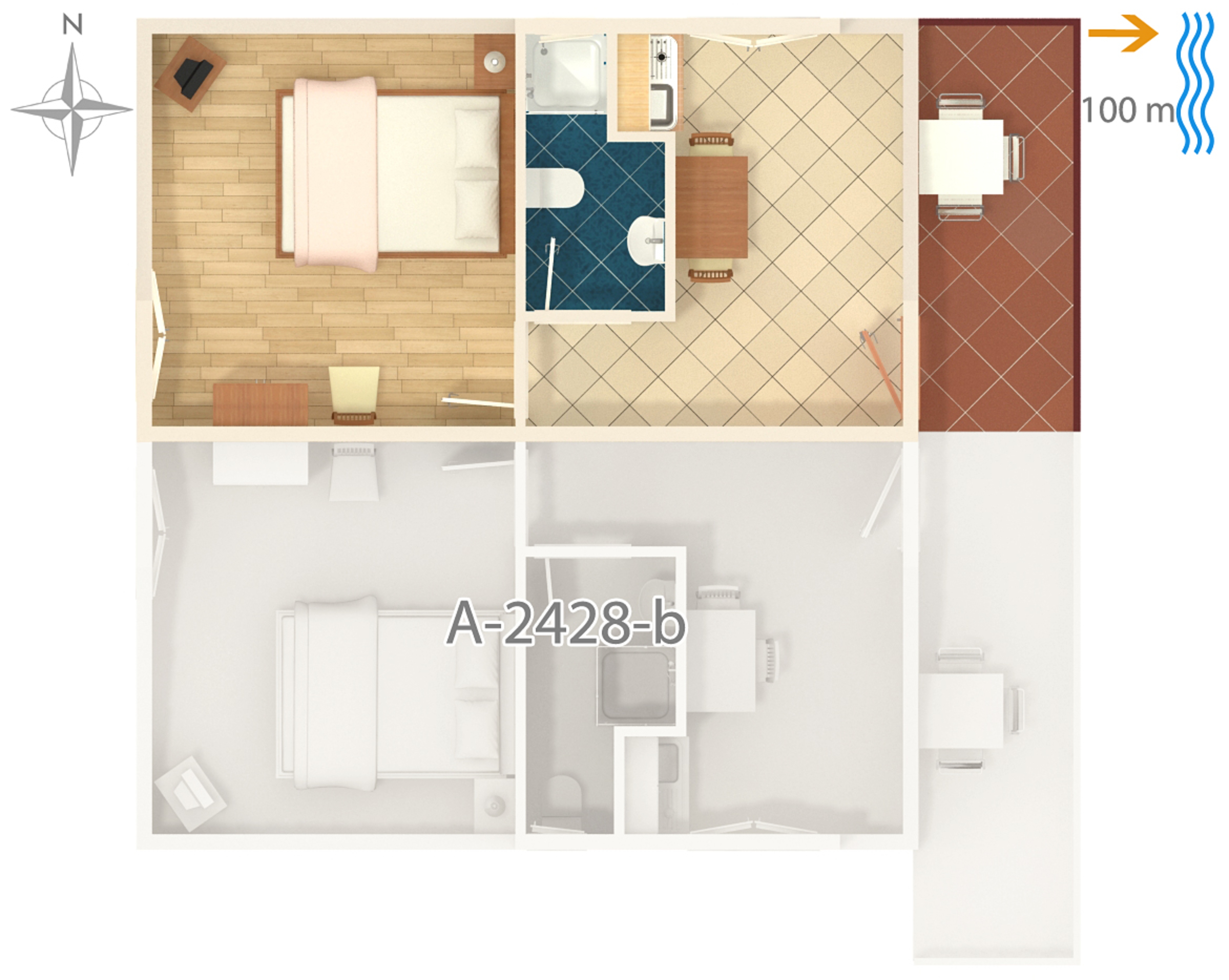 One bedroom apartment with balcony and sea view Vis  A-c