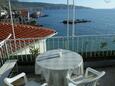 Komiža, Terrasse commune dans l’hébergement en type room, avec la vue sur la mer, animaux acceptés et WiFi.