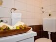 Povljana, Koupelna v ubytování typu studio-apartment, domácí mazlíčci povoleni a WiFi.