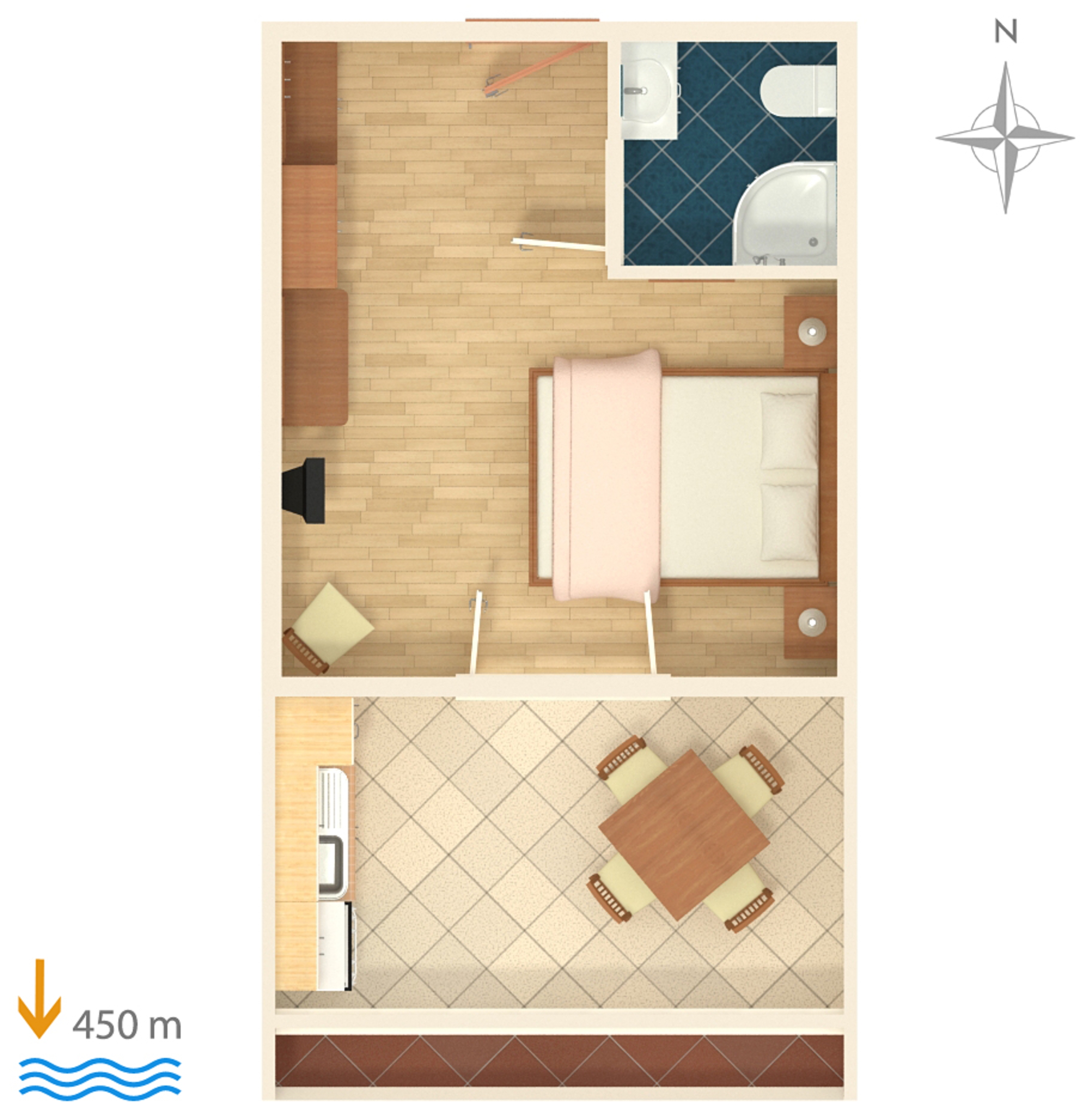Studio flat with air-conditioning Povljana, Pag  AS-a