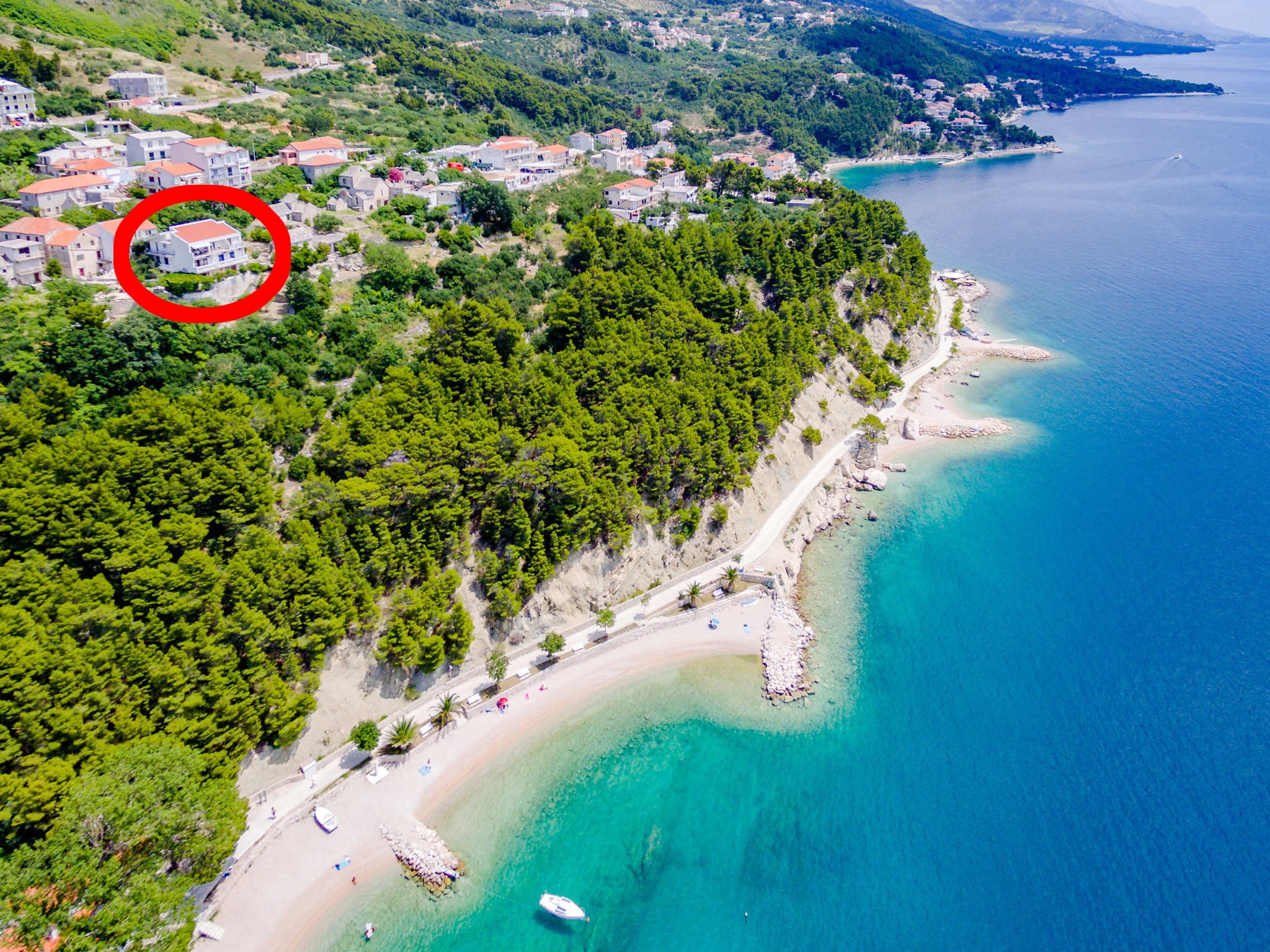 Studio apartman s balkonom i pogledom na more Brela, Makarska  AS-a