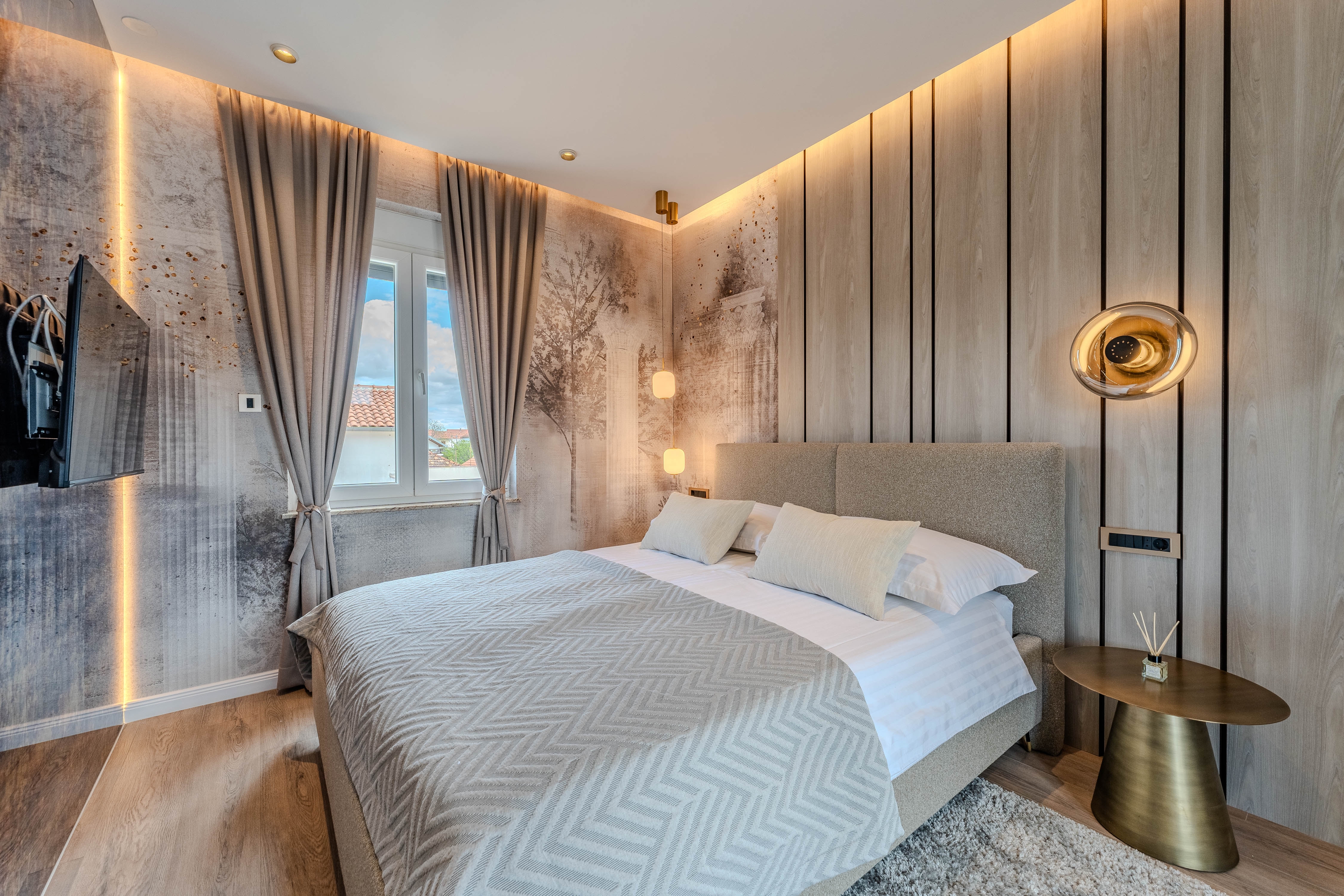 One bedroom apartment with balcony and sea view Sukošan, Zadar  A-c