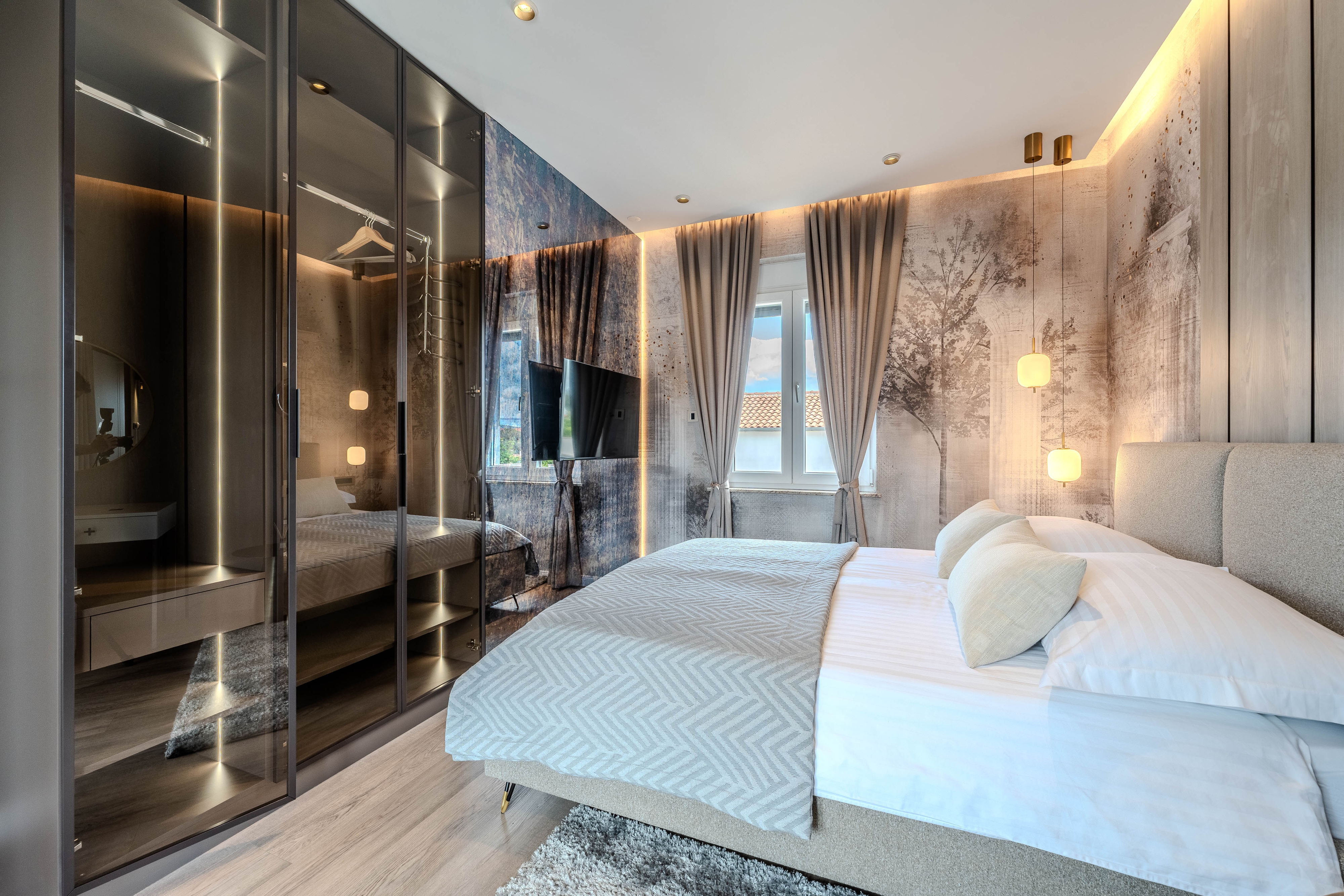 One bedroom apartment with balcony and sea view Sukošan, Zadar  A-c