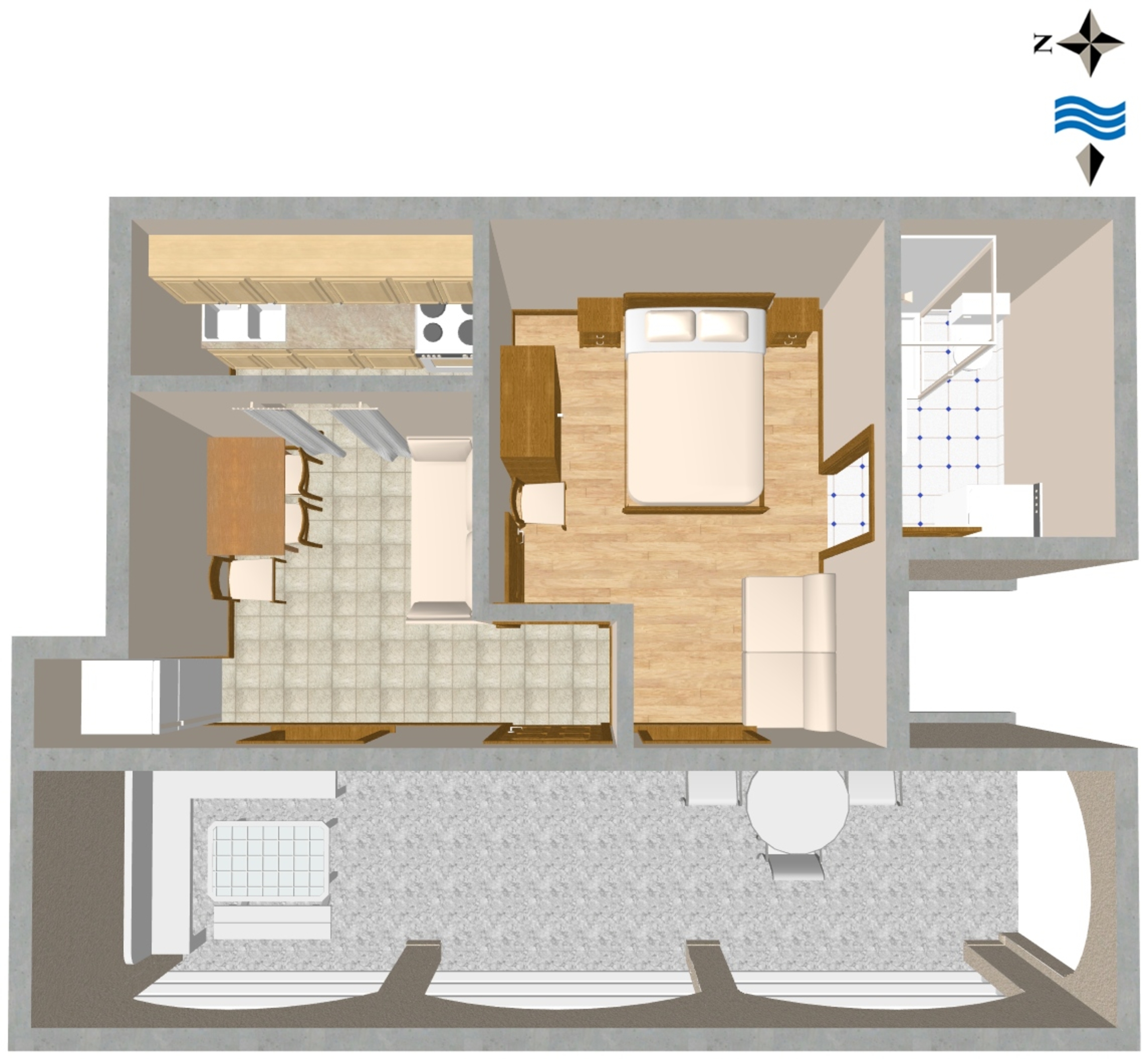 One bedroom apartment near beach Cove Rogačić, Vis  A-b