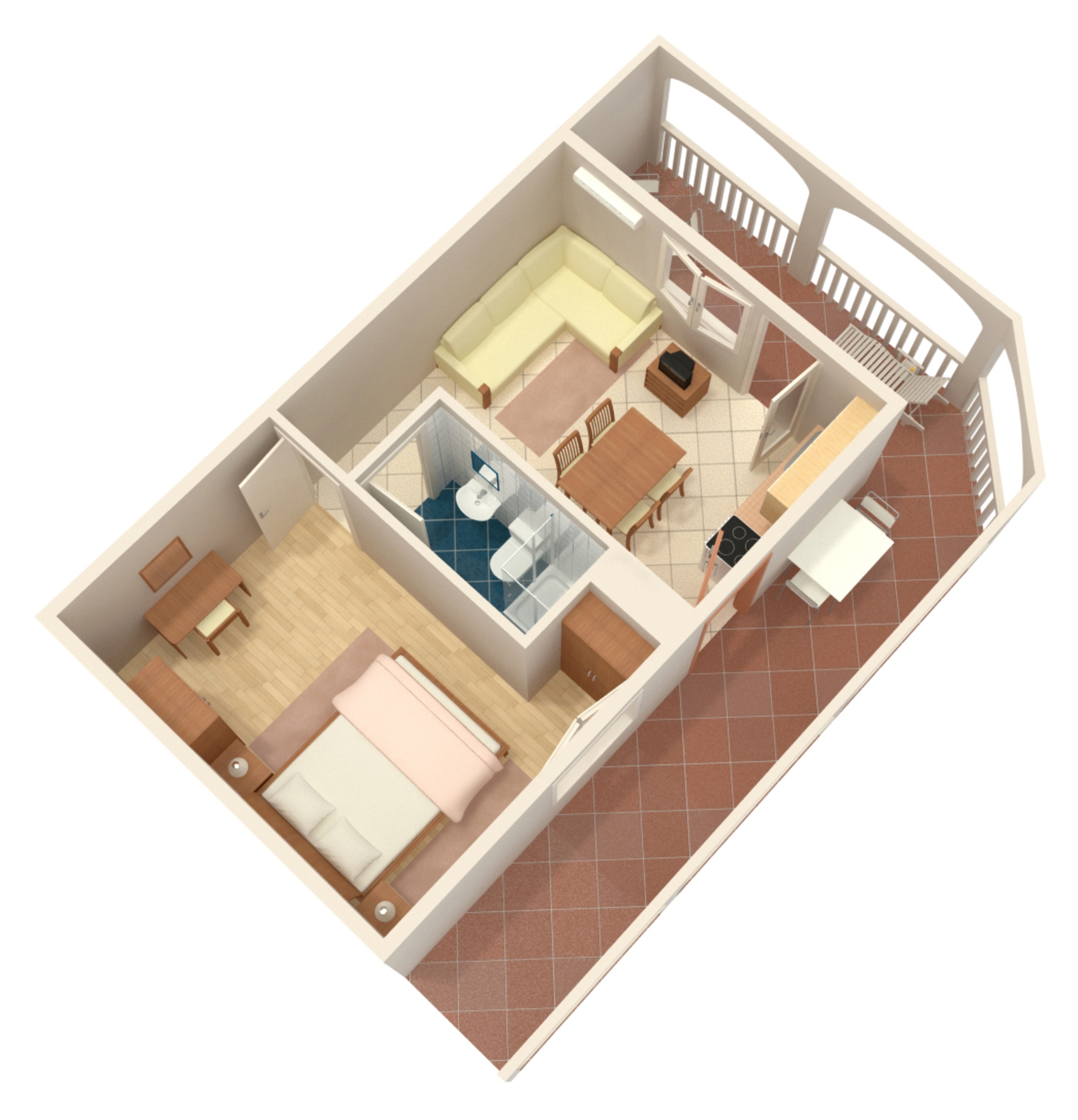 One bedroom apartment near beach Milna, Vis  A-b
