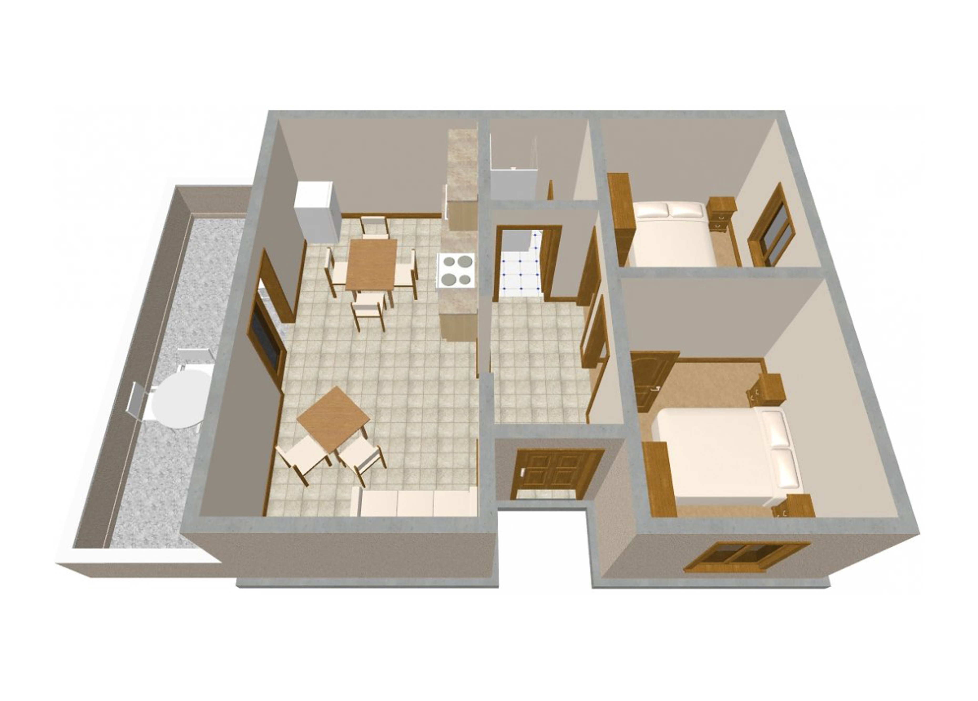 Two bedroom apartment with terrace and sea view Zavalatica, Korčula  A-e