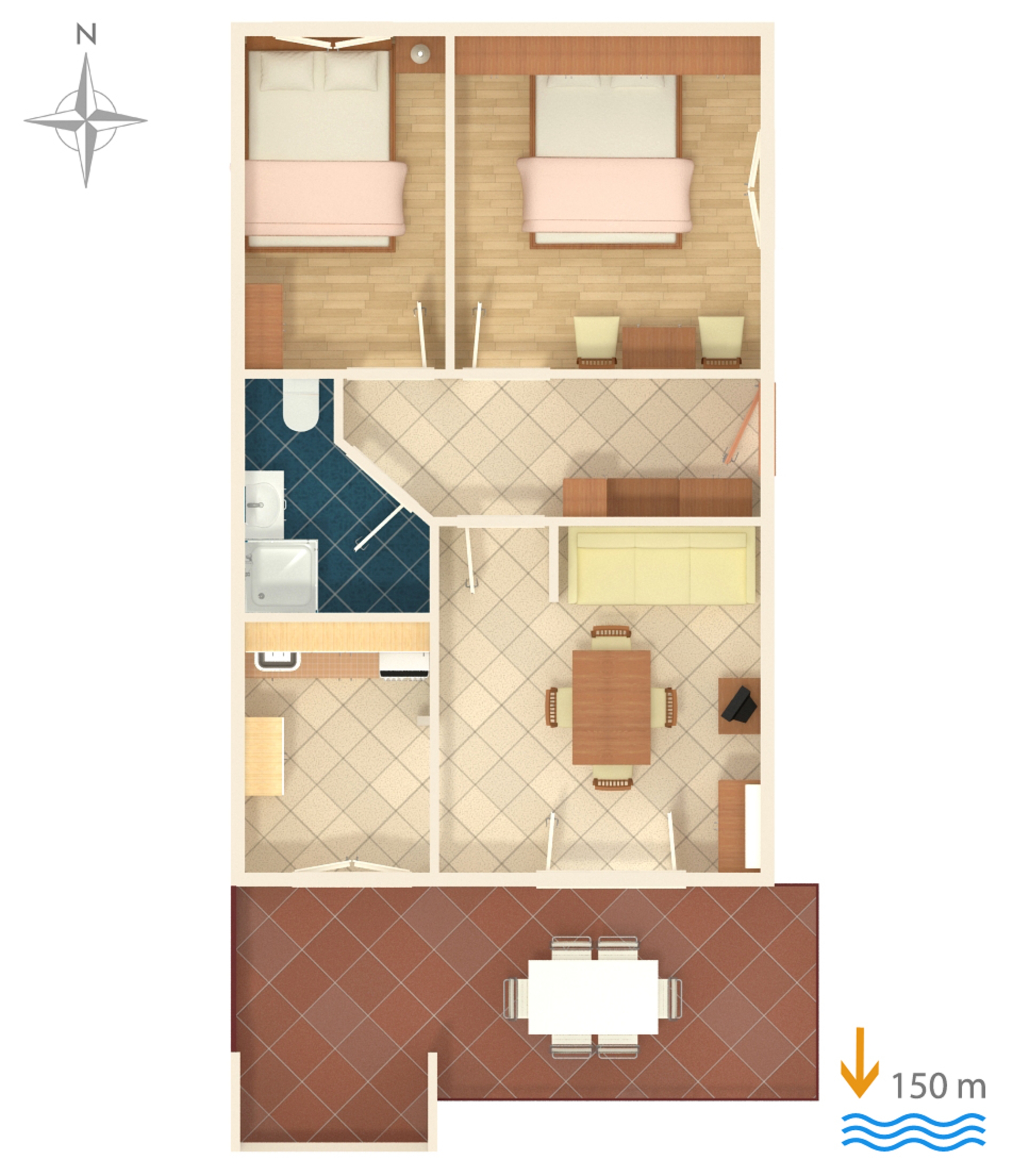 Two bedroom apartment with terrace and sea view Vis  A-a