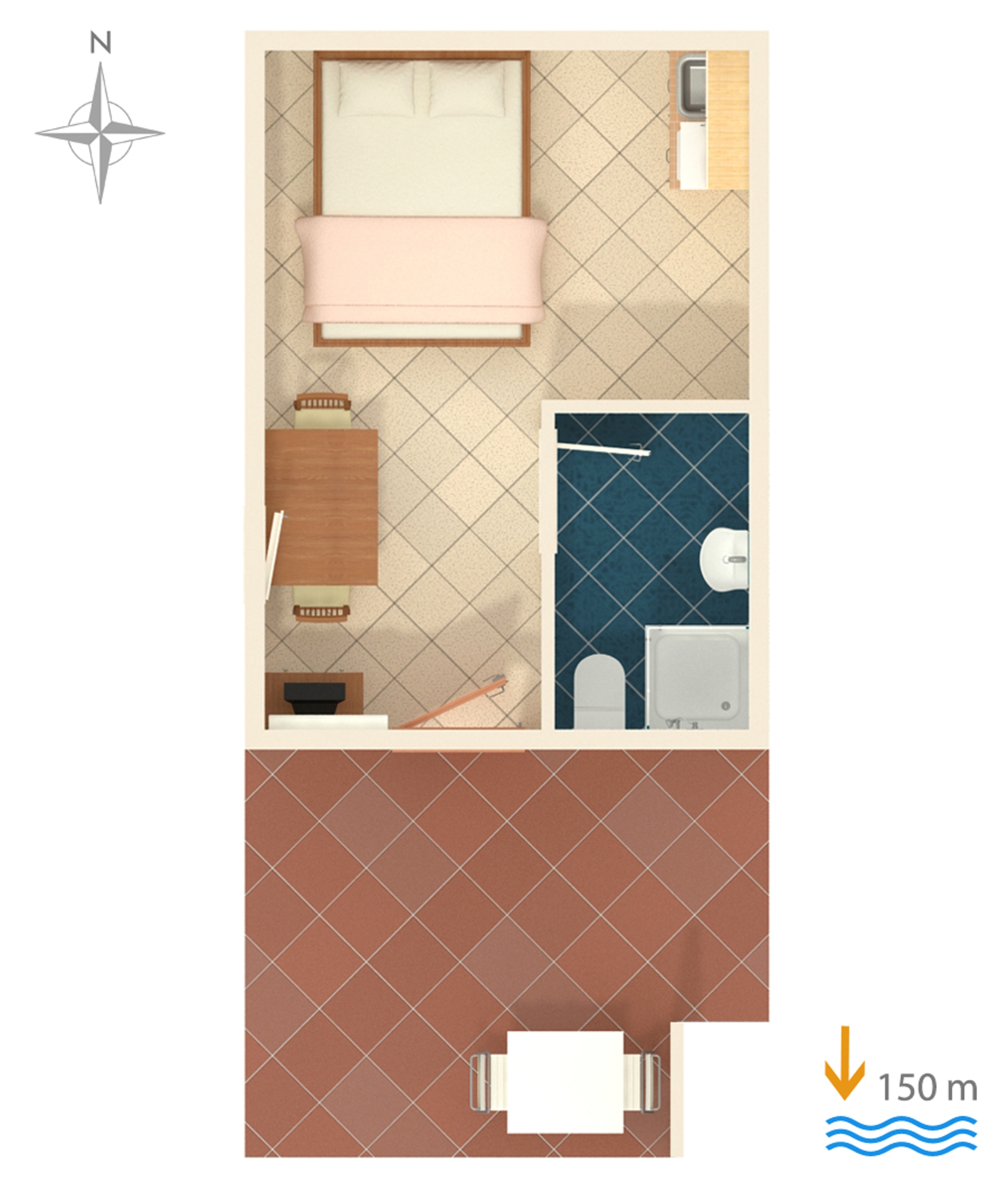 Studio flat with terrace and sea view Vis  AS-b