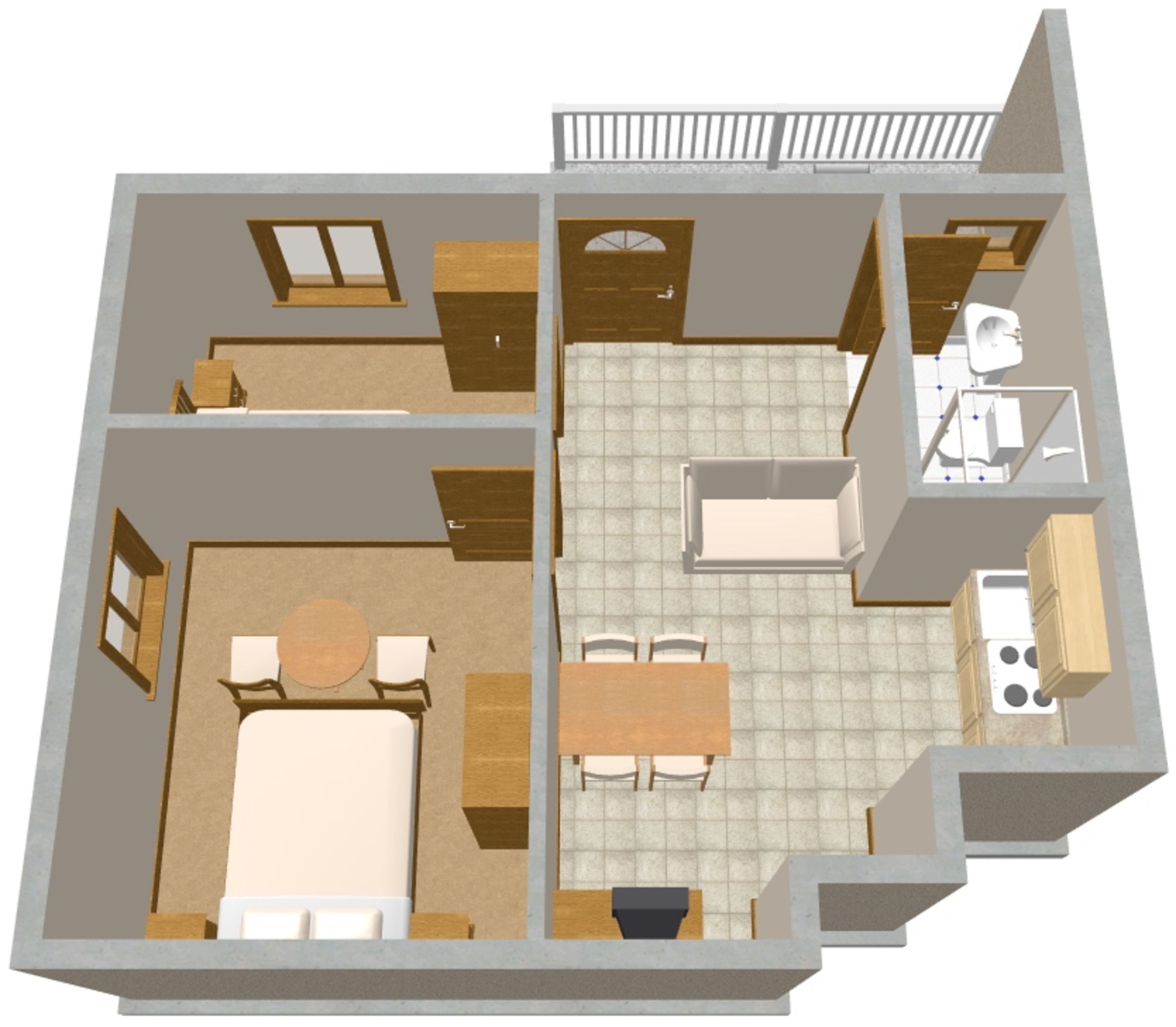 Two bedroom apartment with balcony Vis  A-a