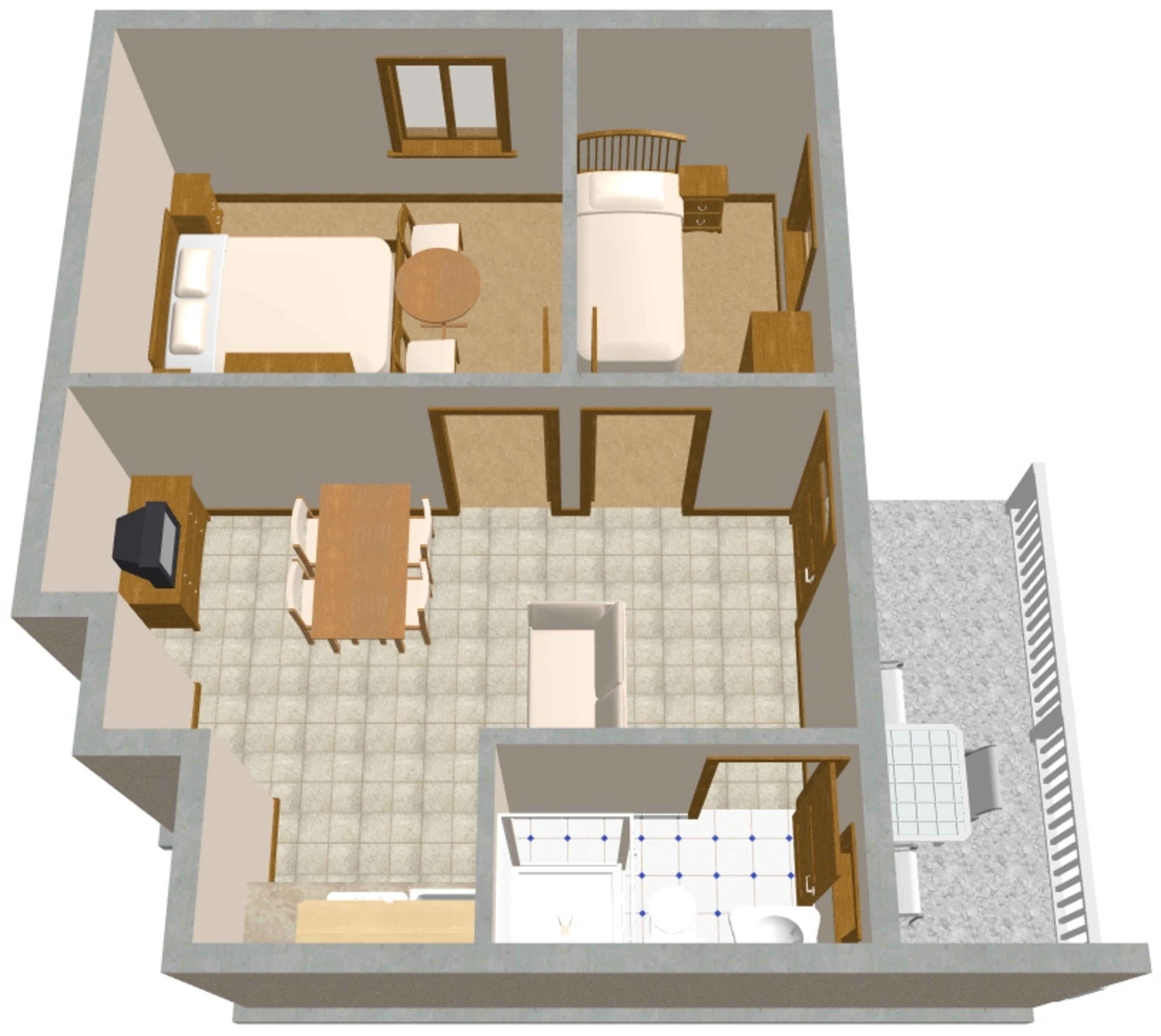 Two bedroom apartment with balcony Vis  A-a