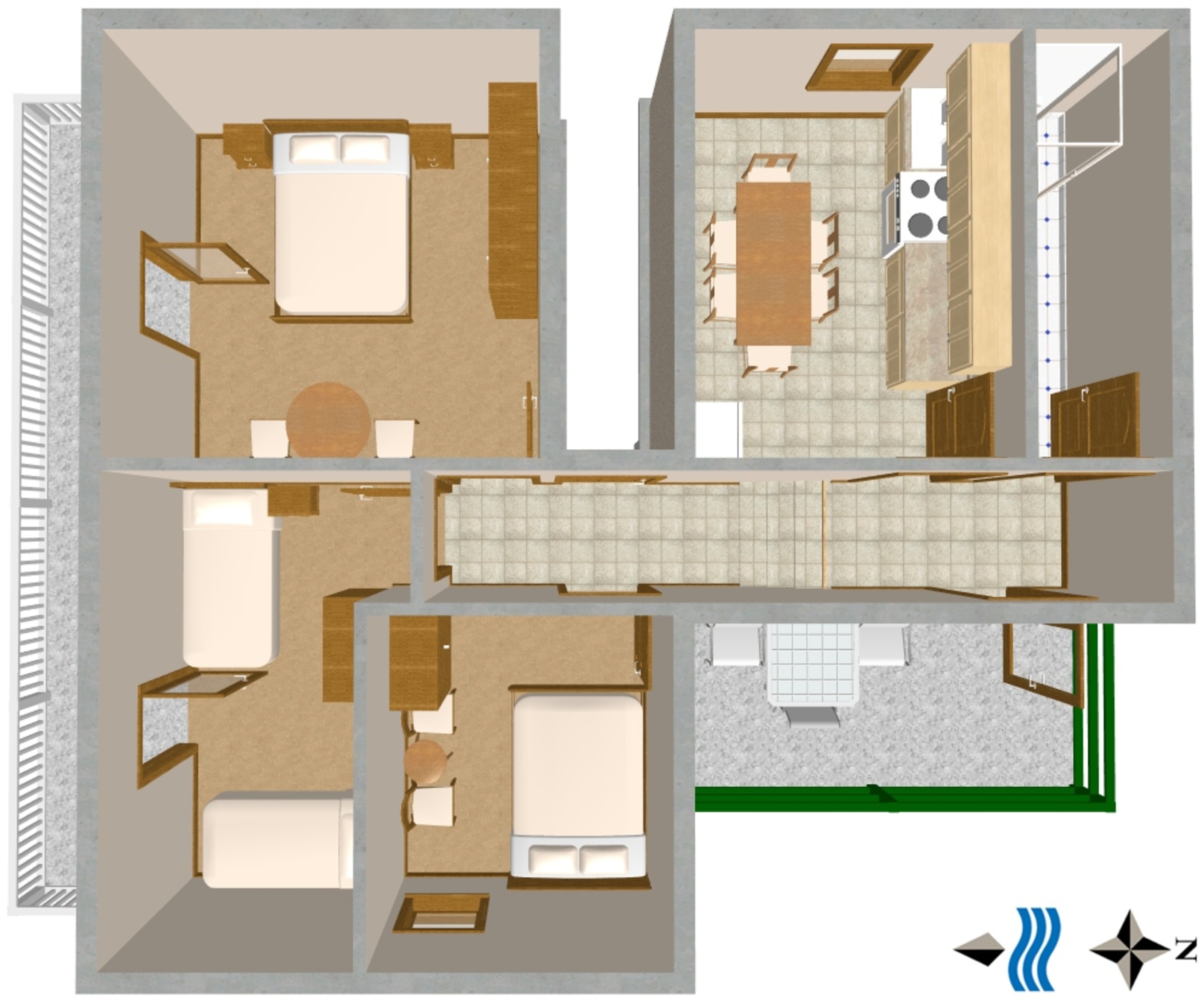 Three bedroom apartment with terrace Vis  A-b