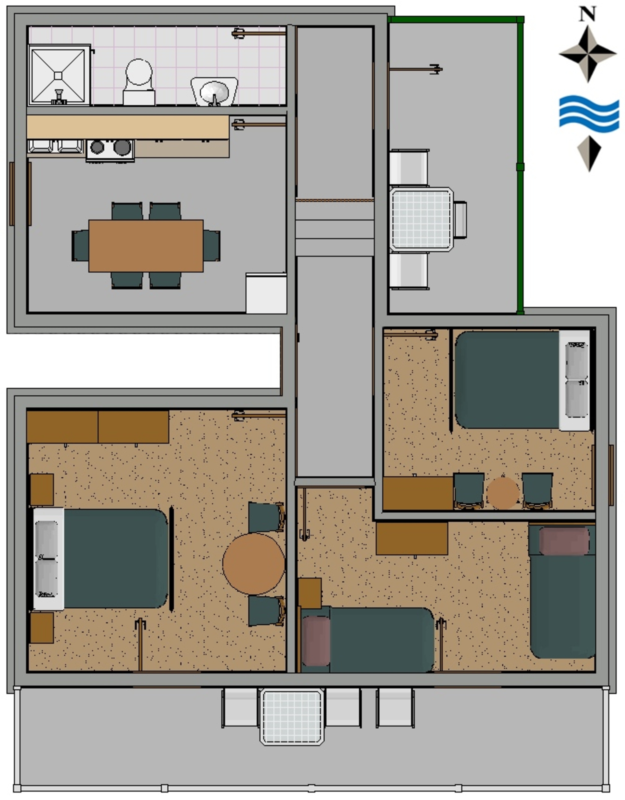 Three bedroom apartment with terrace Vis  A-b