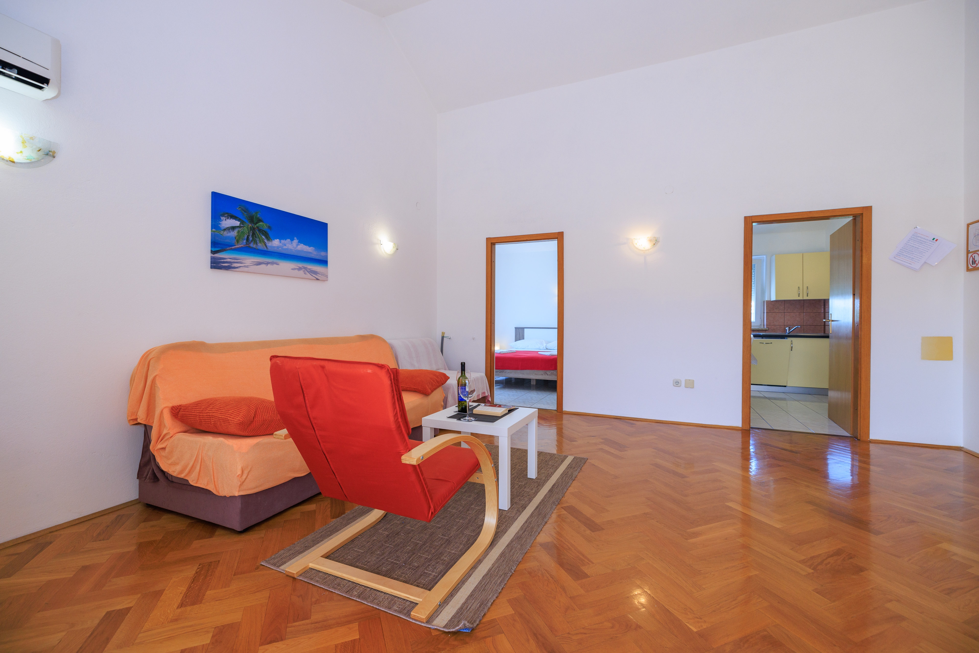 Jednosobni apartman s terasom i pogledom na more Krk  A-a