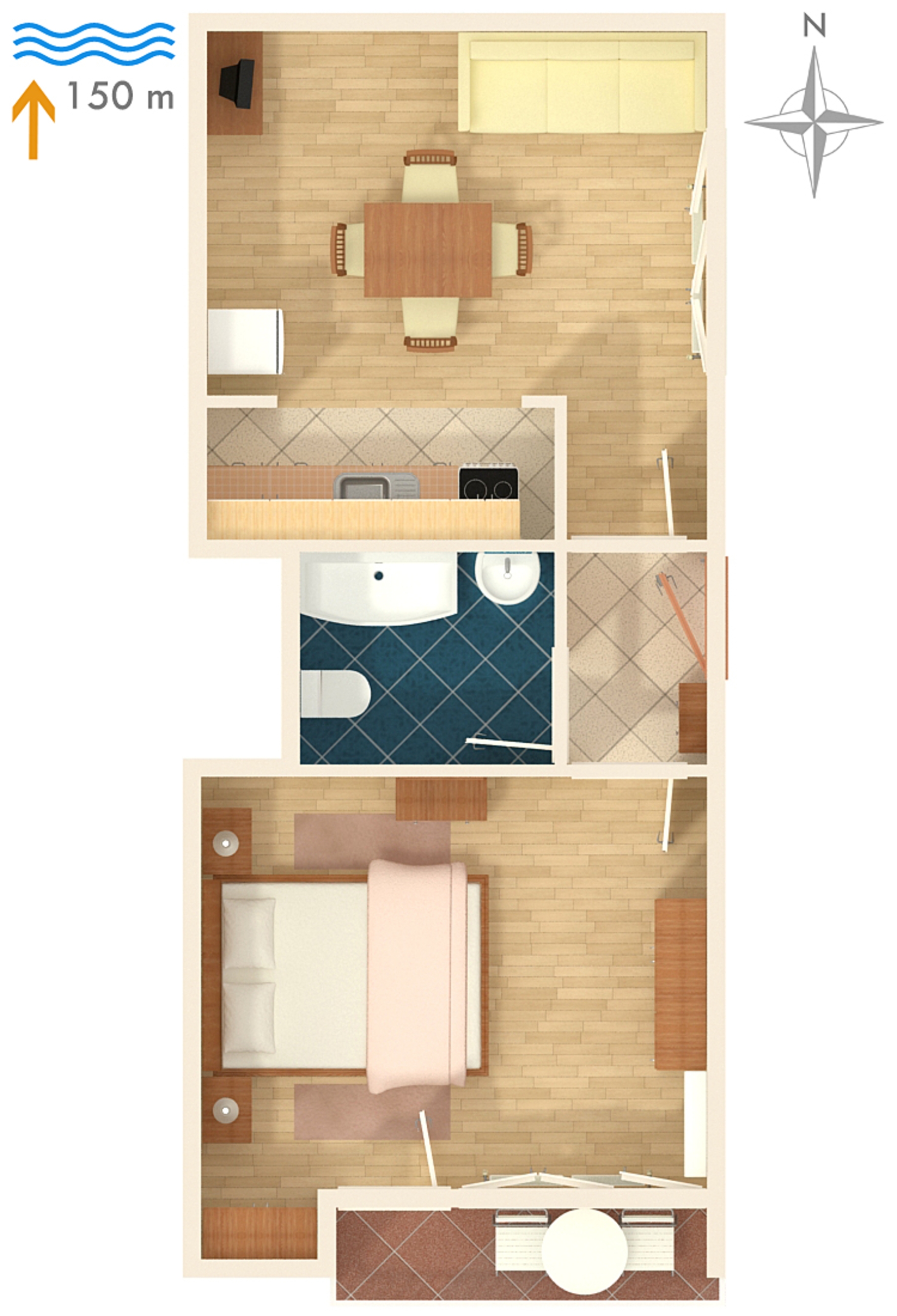 One bedroom apartment with terrace Mali Lošinj, Lošinj  A-a