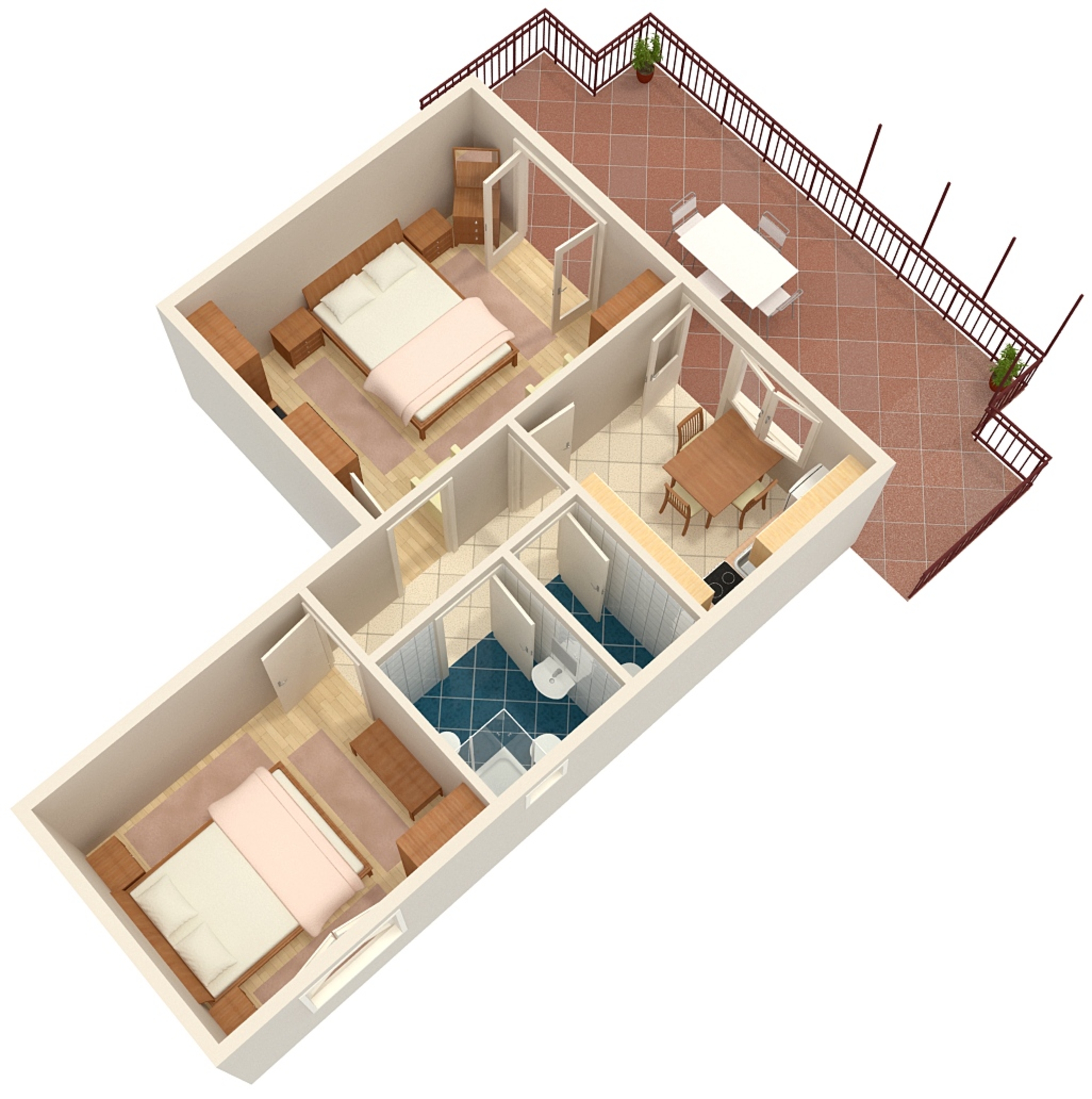 Two bedroom apartment with terrace and sea view Mali Lošinj, Lošinj  A-b