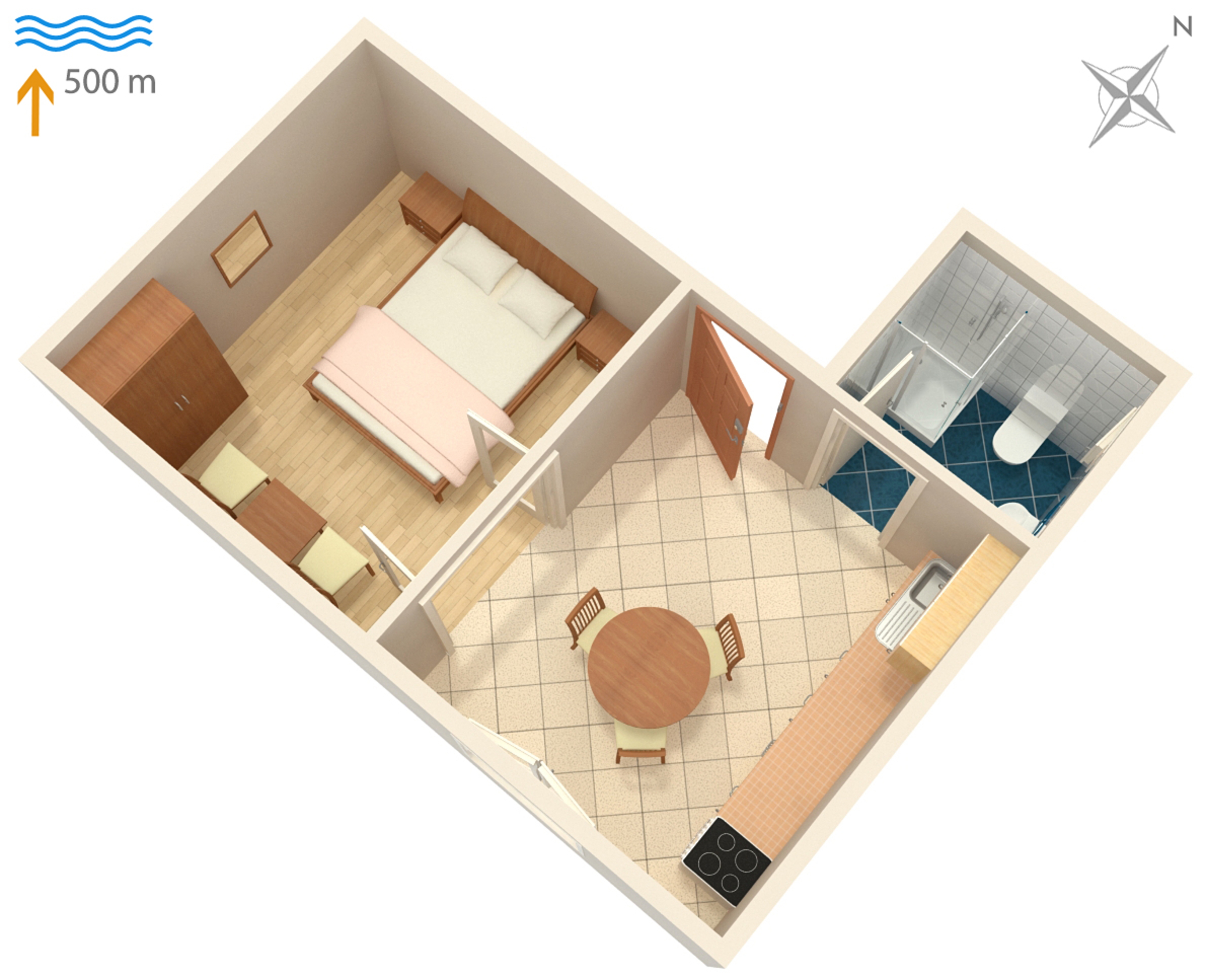 One bedroom apartment with terrace Mali Lošinj, Lošinj  A-a
