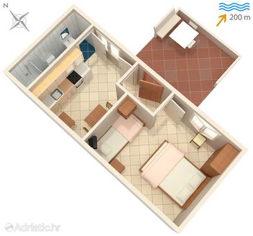 Plan Mali Lošinj, Plan in the apartment, dopusteni kucni ljubimci i WIFI.