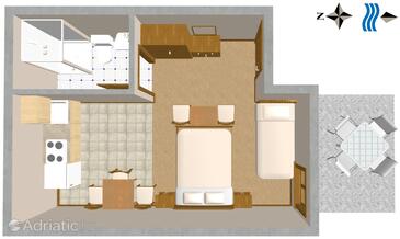 Trpanj, Proiect în unitate de cazare tip studio-apartment, WiFi.