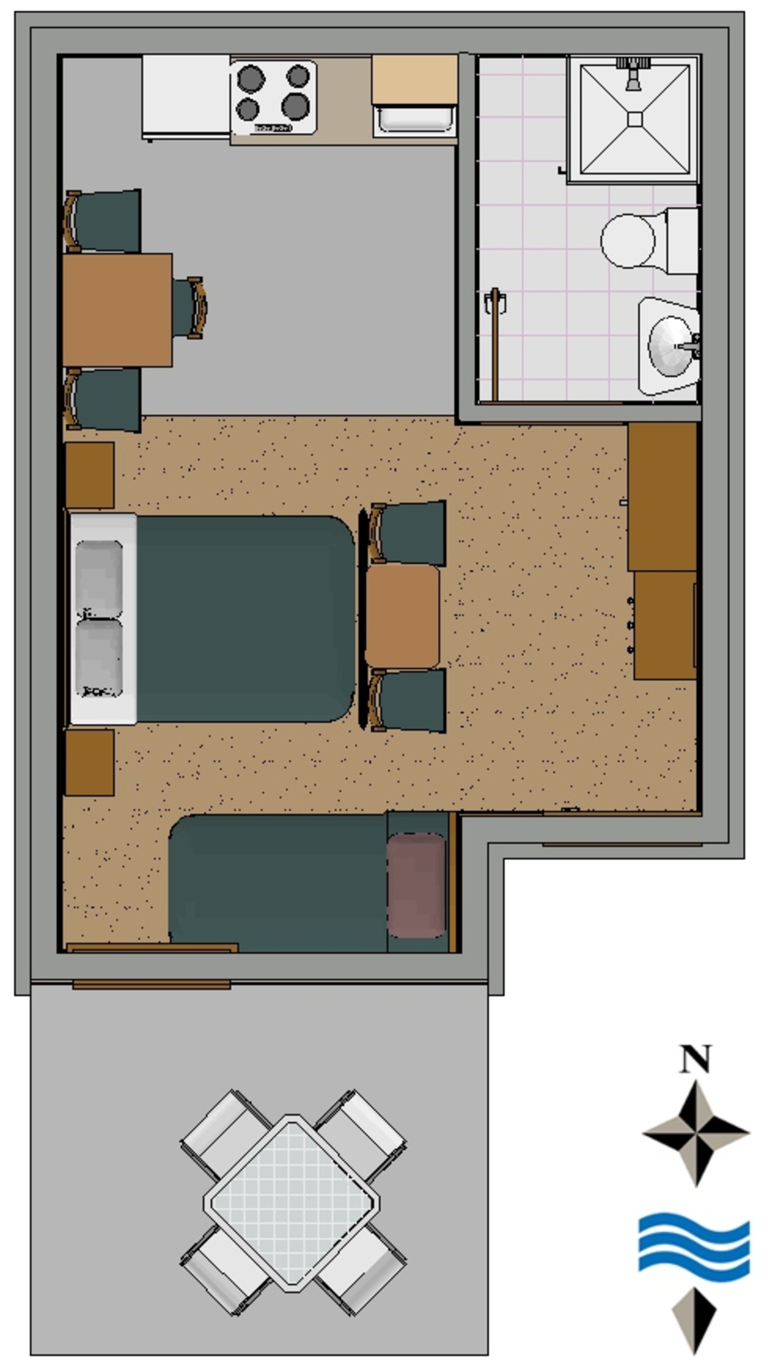 Studio apartman Trpanj, Pelješac  AS-b