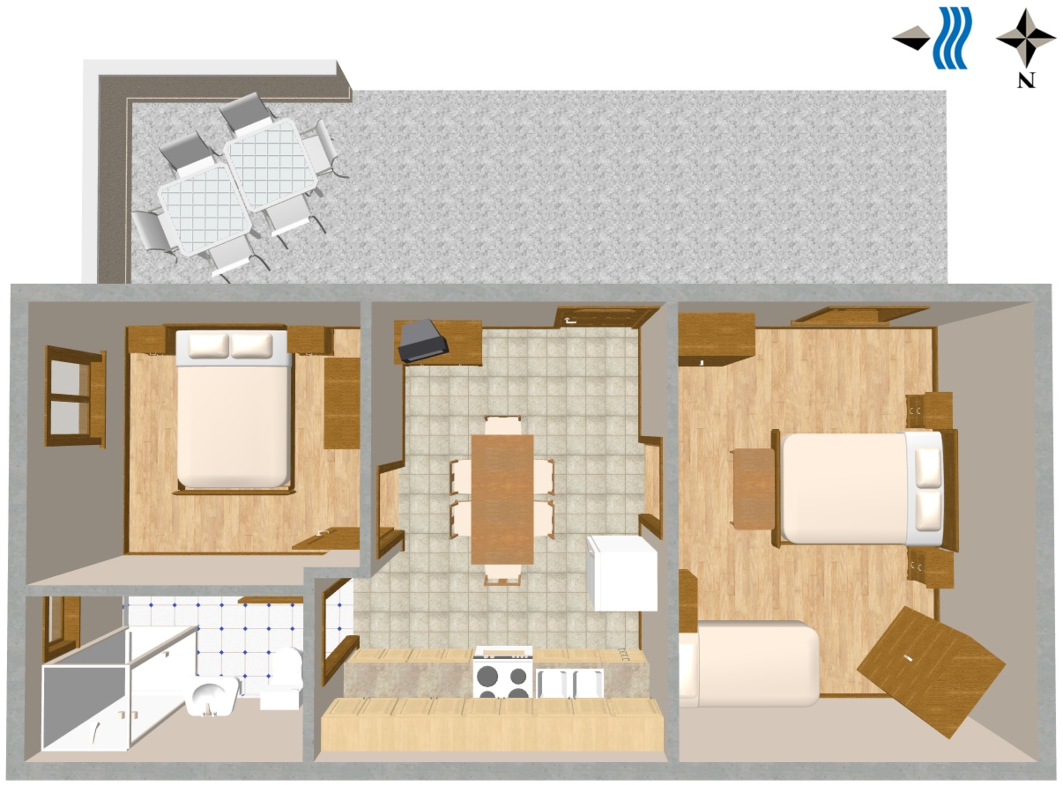 Two bedroom apartment with terrace and sea view Mali Lošinj, Lošinj  A-a