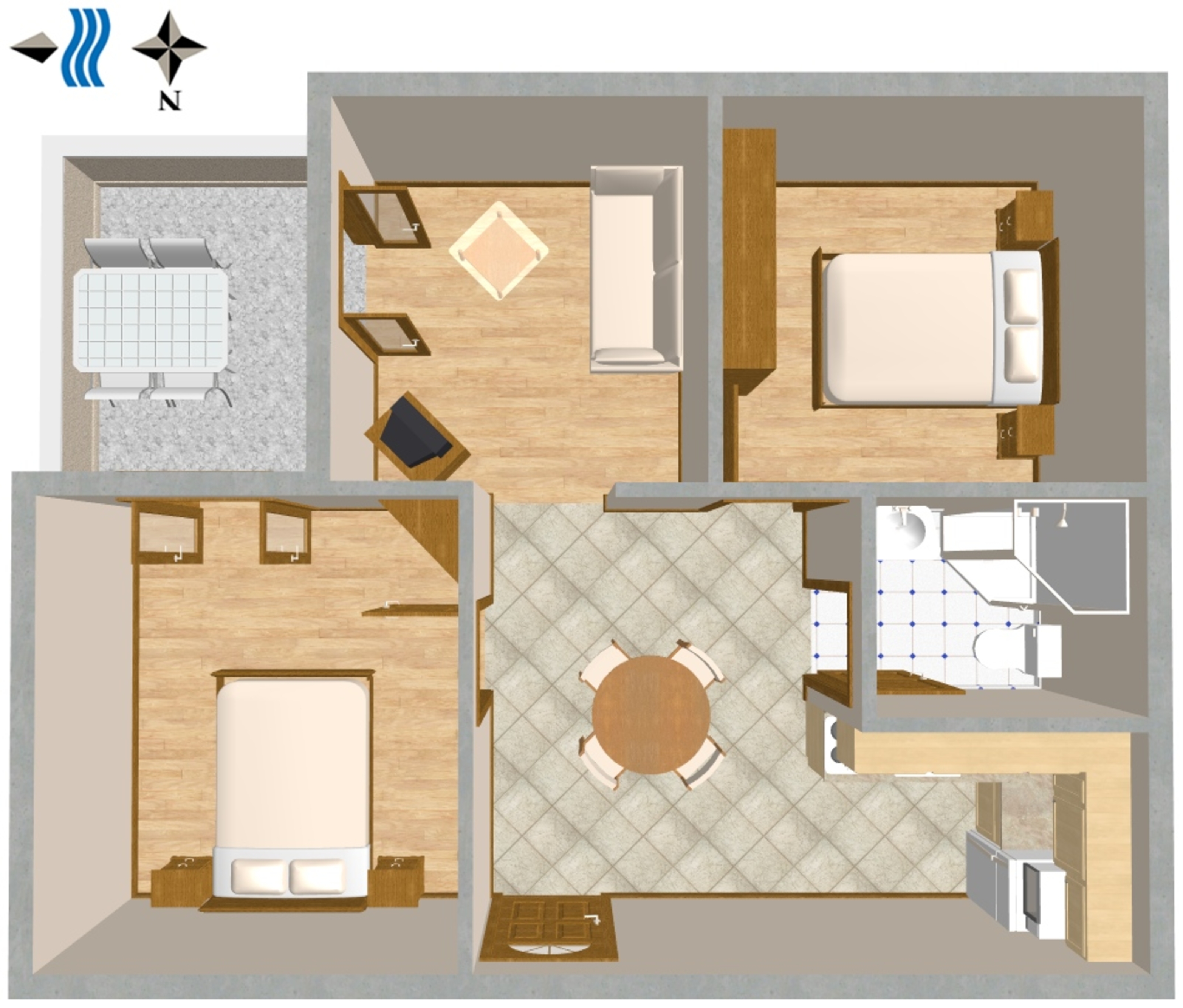 Two bedroom apartment with terrace and sea view Mali Lošinj, Lošinj  A-a