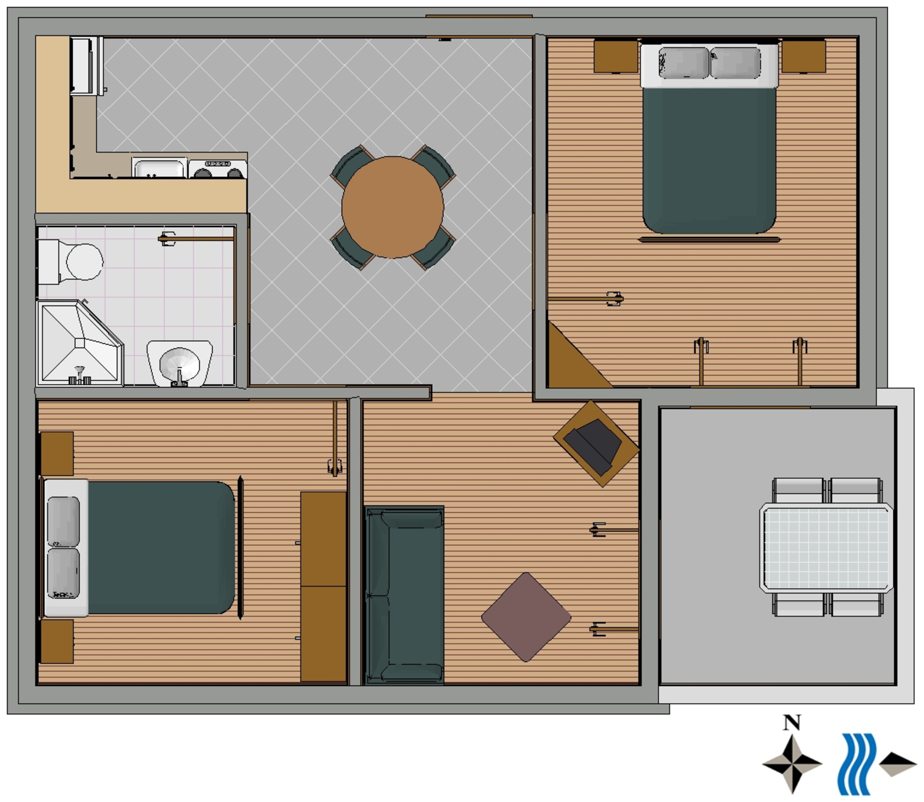 Two bedroom apartment with terrace and sea view Mali Lošinj, Lošinj  A-a