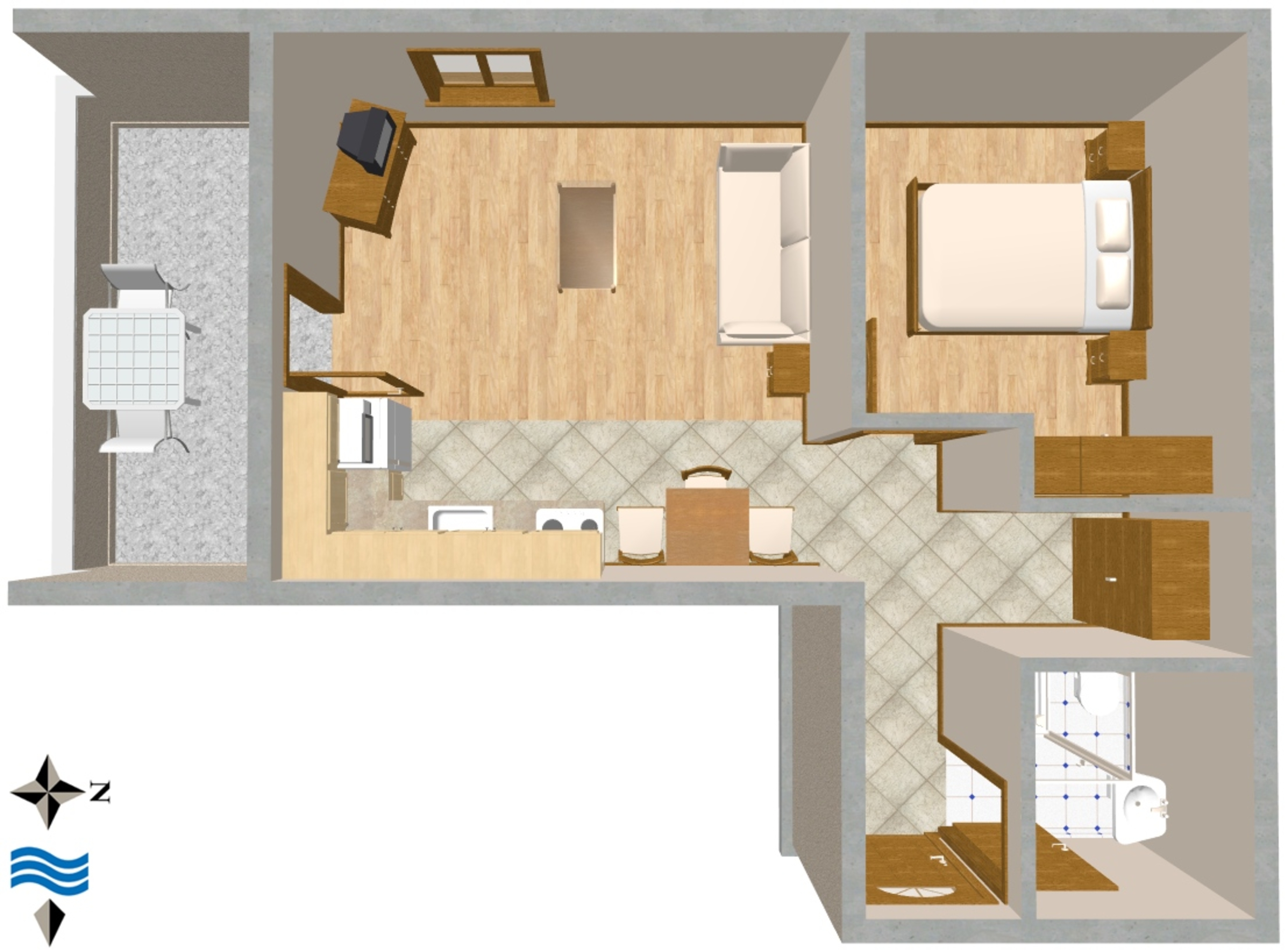 One bedroom apartment with terrace and sea view Mali Lošinj, Lošinj  A-b