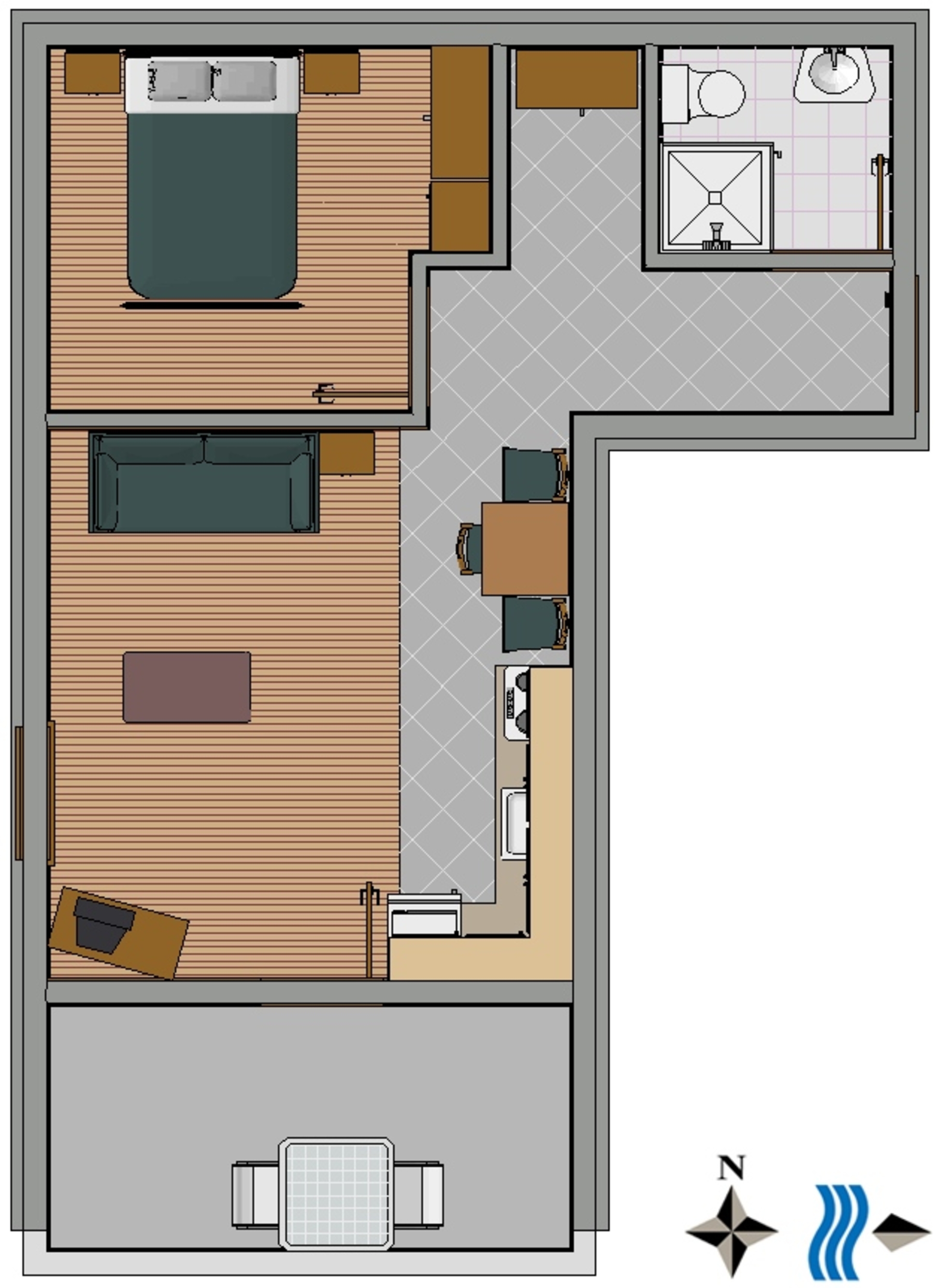 One bedroom apartment with terrace and sea view Mali Lošinj, Lošinj  A-b