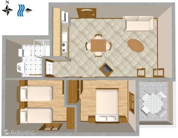 Mali Lošinj, Plan in the apartment, WiFi.