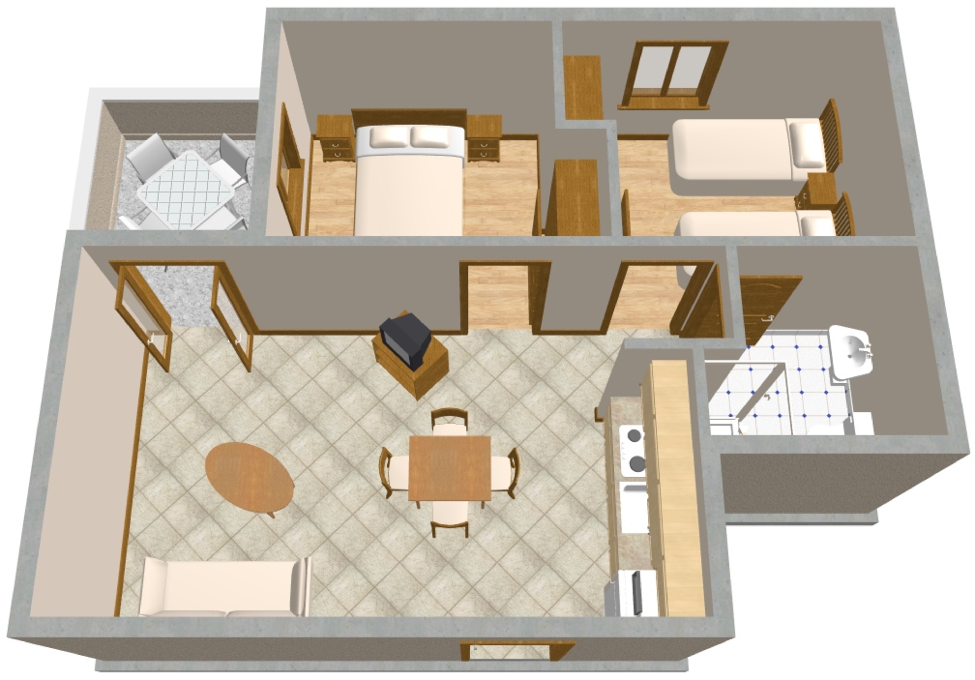 Two bedroom apartment with terrace and sea view Mali Lošinj, Lošinj  A-c