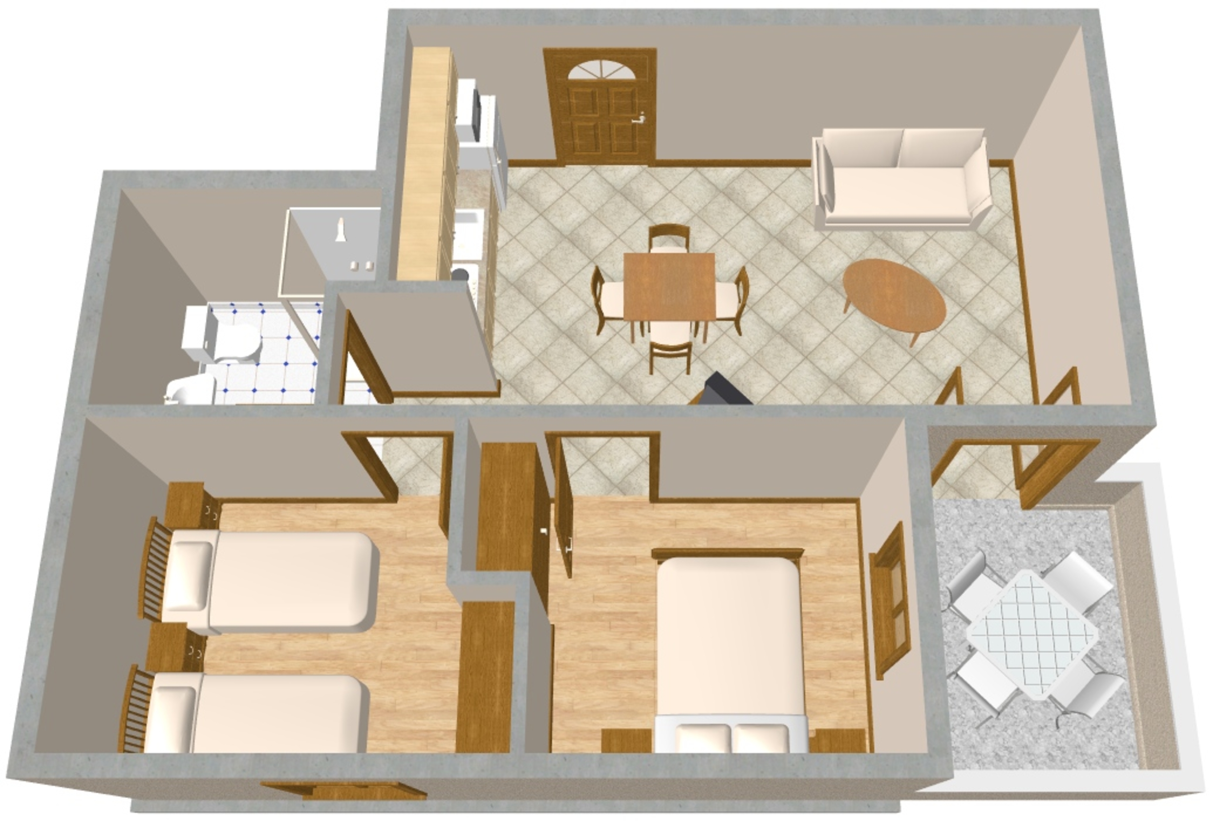 Two bedroom apartment with terrace and sea view Mali Lošinj, Lošinj  A-c