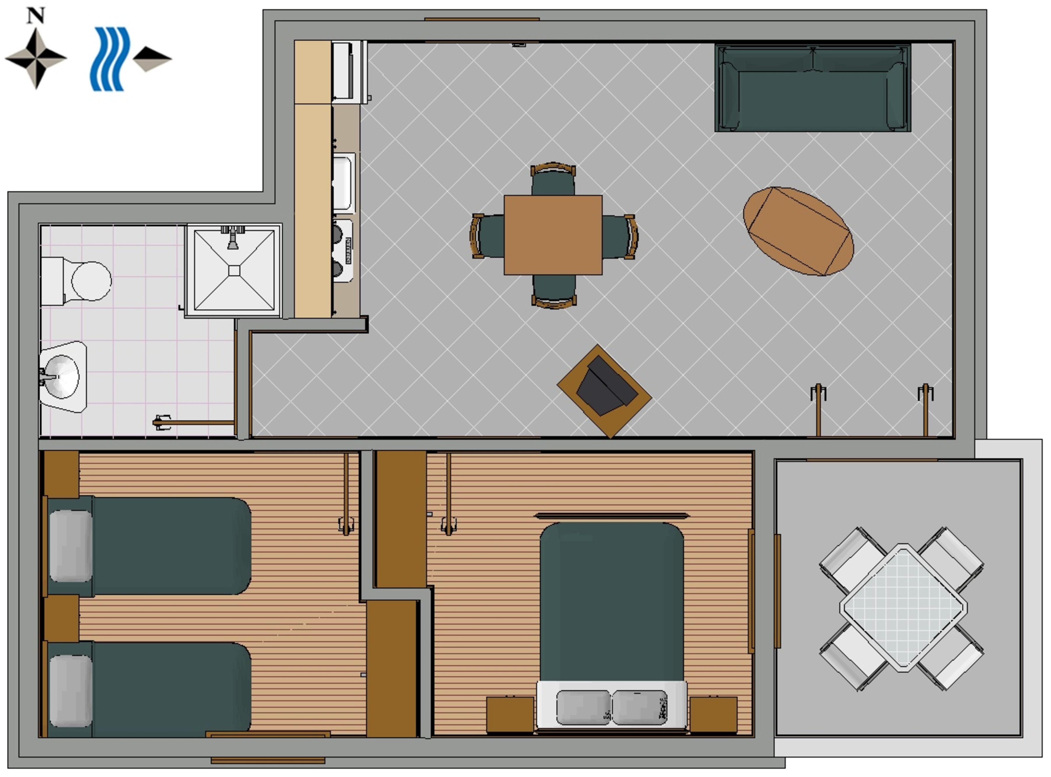 Two bedroom apartment with terrace and sea view Mali Lošinj, Lošinj  A-c