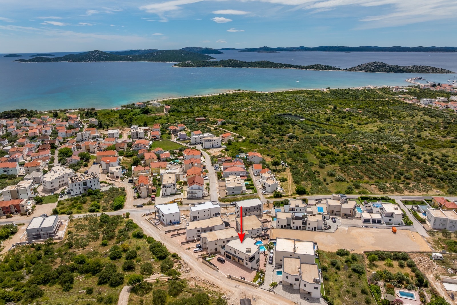 Four-bedroom house with terrace and sea view Vodice (K-25085)