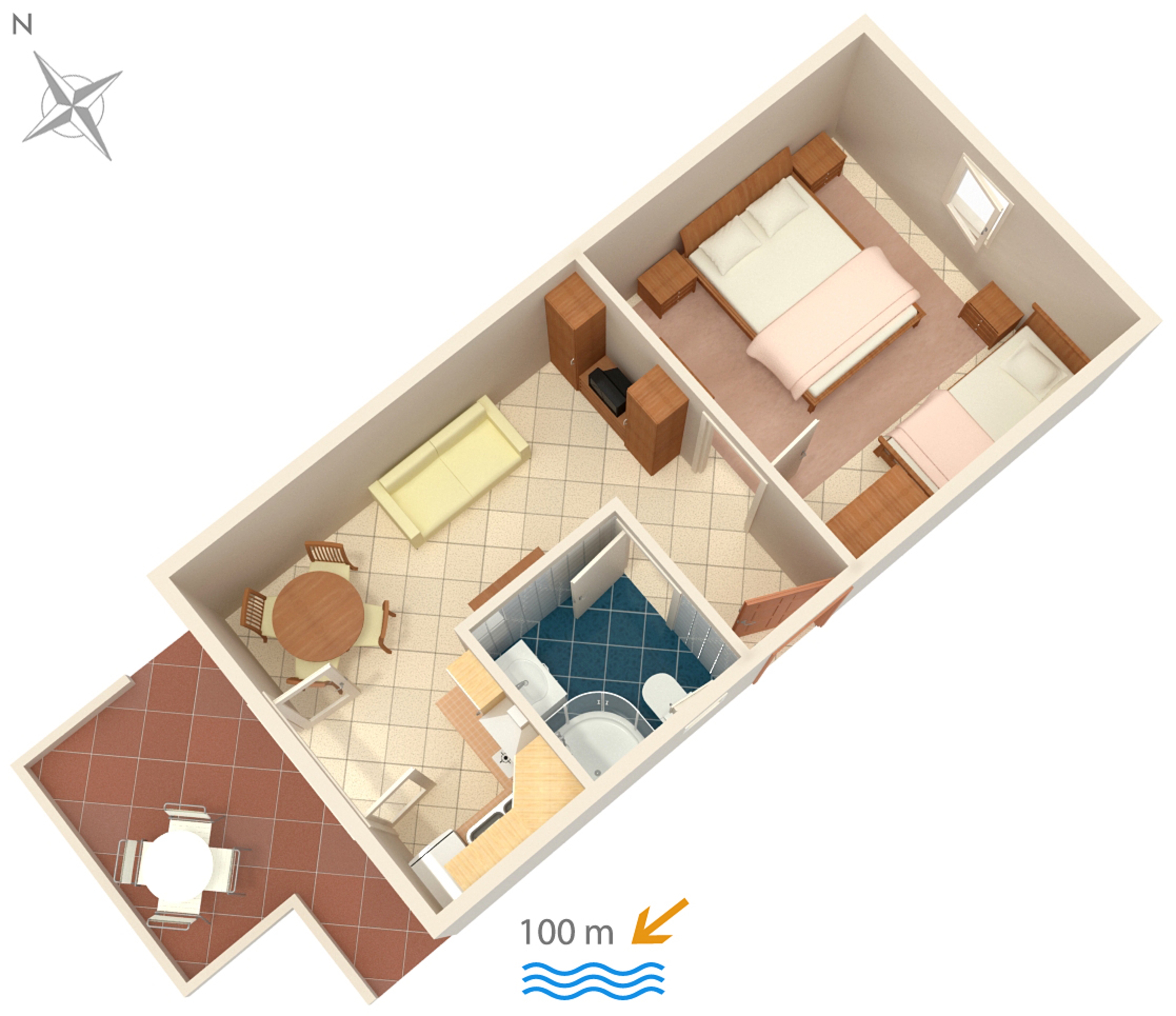 One bedroom apartment with terrace Artatore, Lošinj  A-b