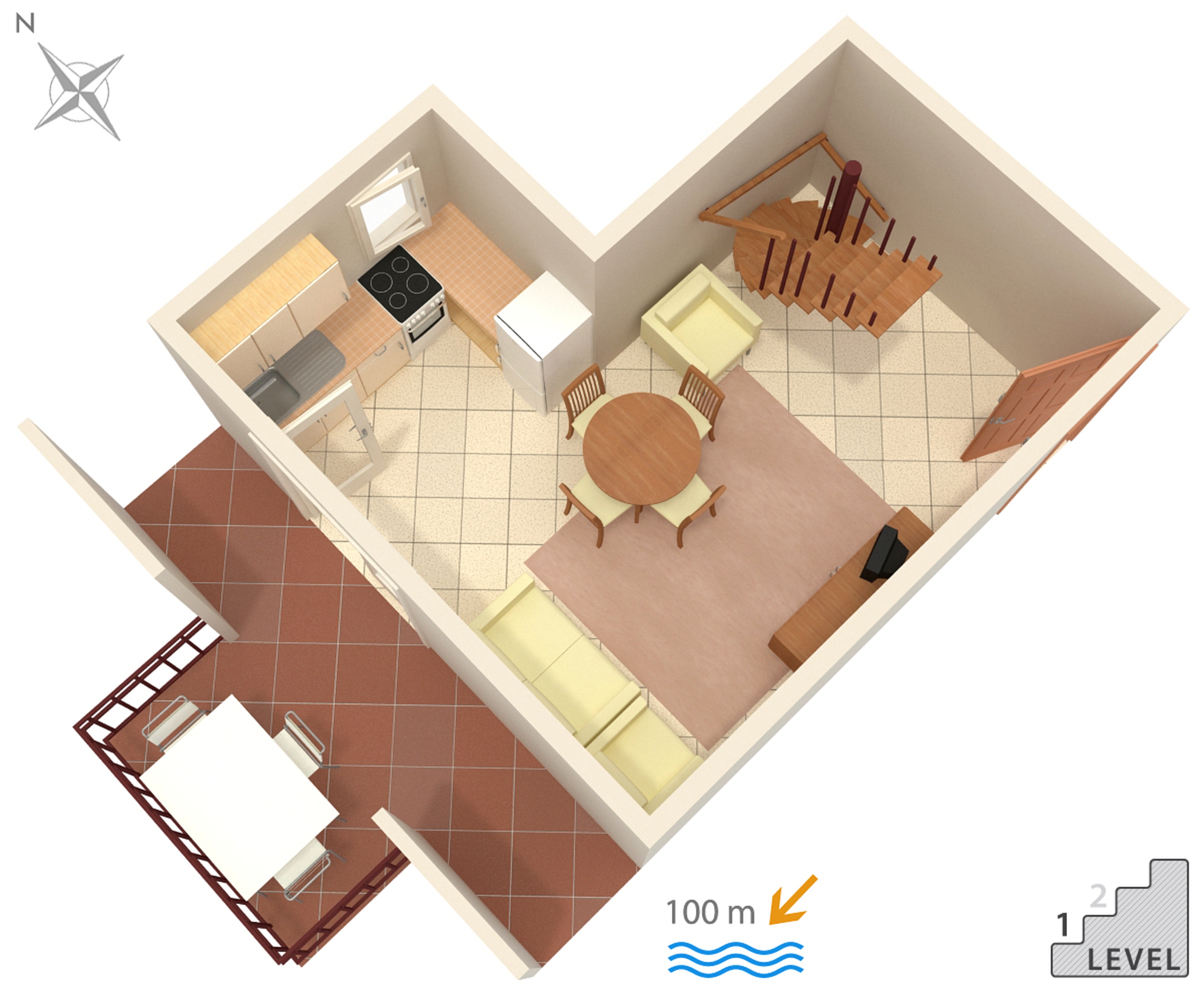 One bedroom apartment with terrace Artatore, Lošinj  A-c