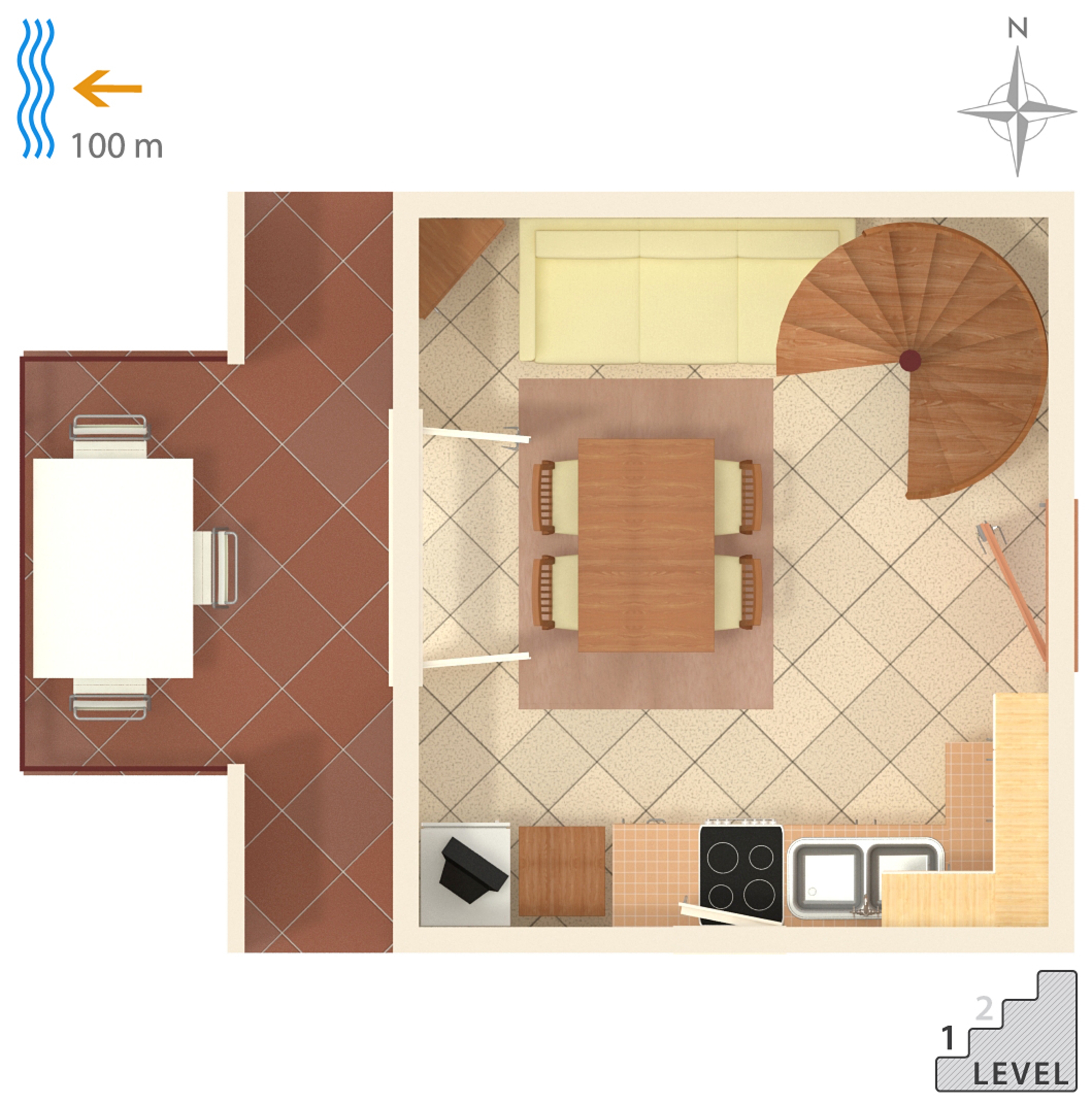 One bedroom apartment with terrace Artatore, Lošinj  A-e