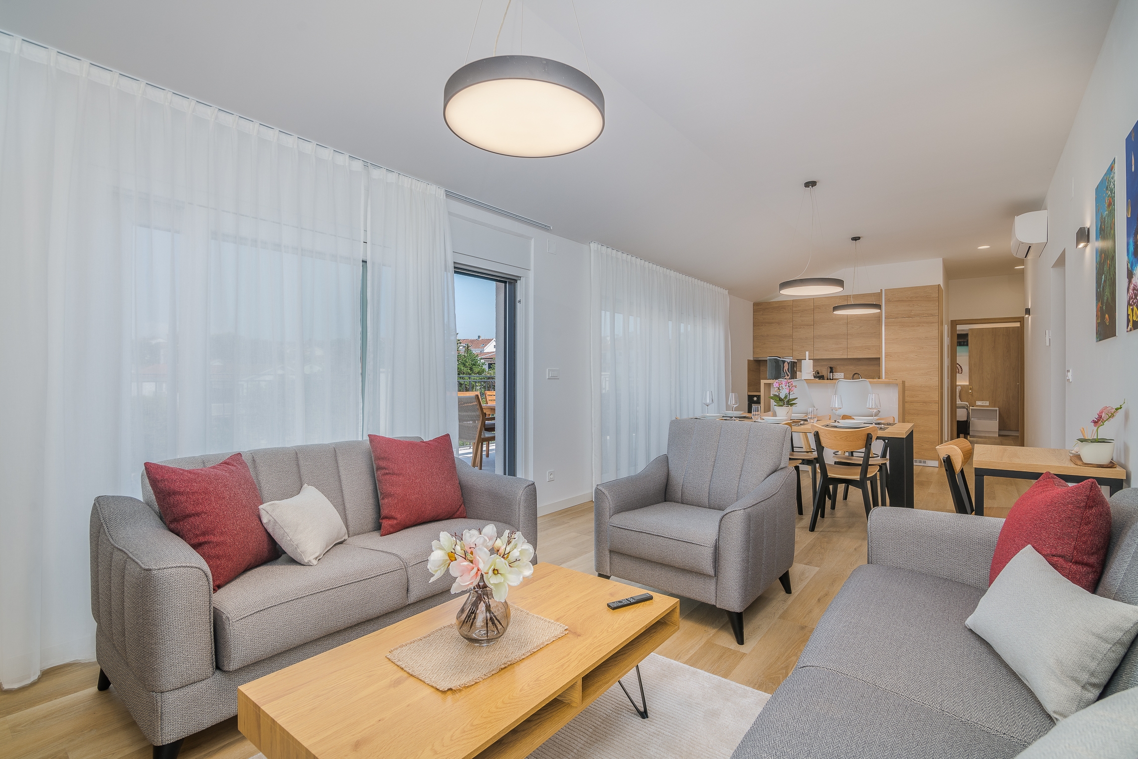 Three bedroom apartment with balcony and sea view Malinska, Krk (A-25158-a)