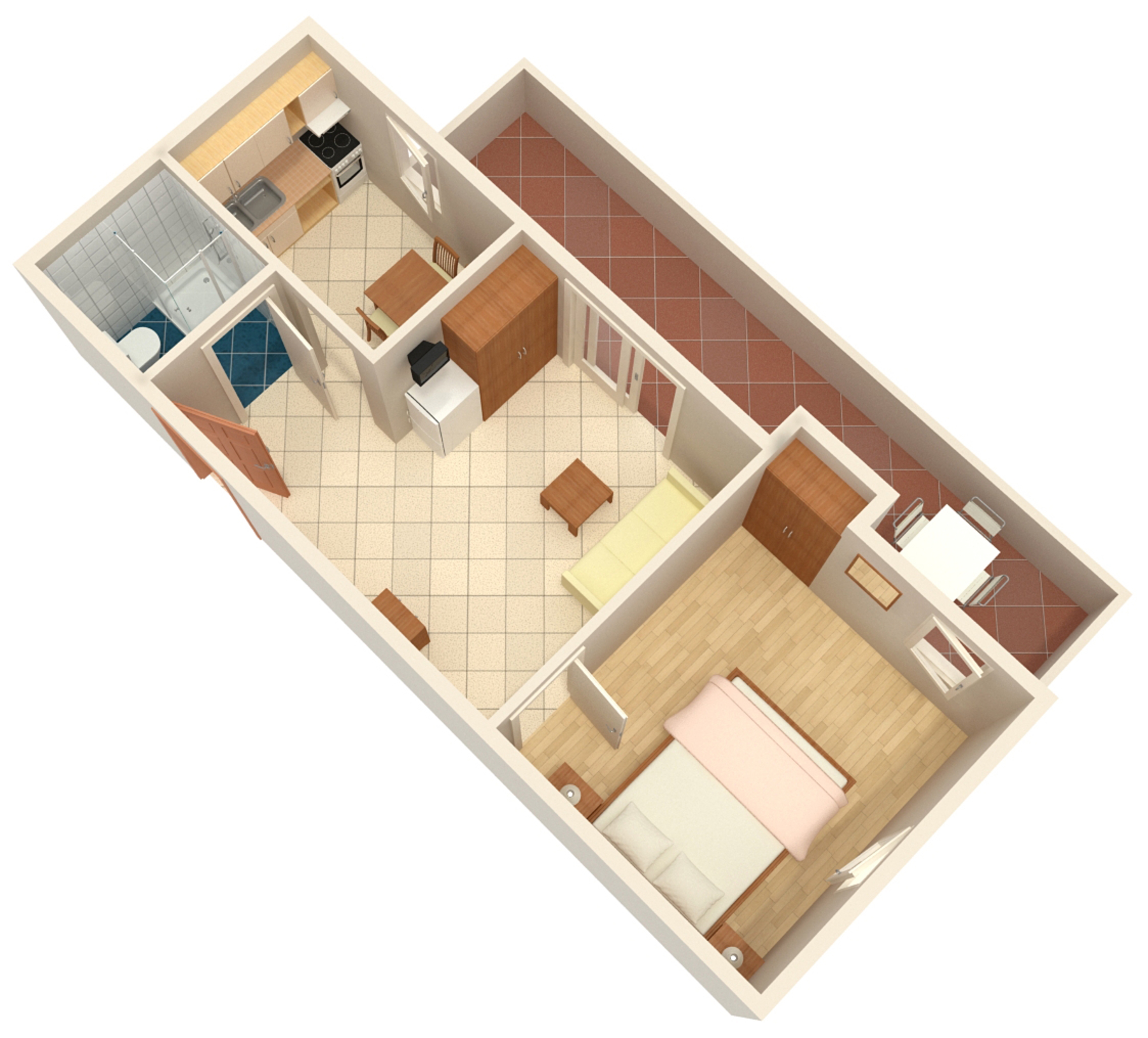One bedroom apartment with terrace and sea view Karigador, Novigrad  A-a