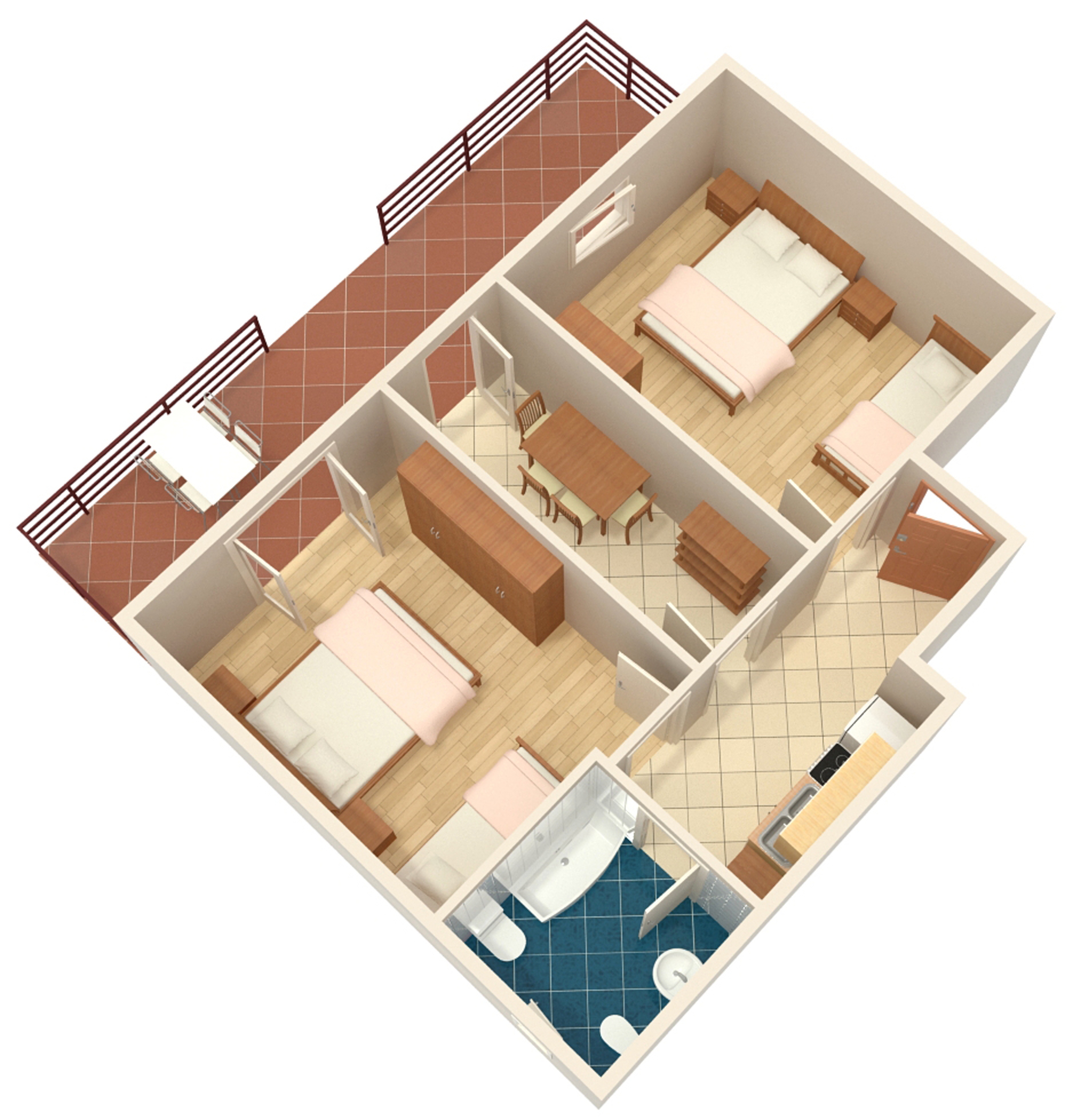 Two bedroom apartment with terrace Novigrad  A-a