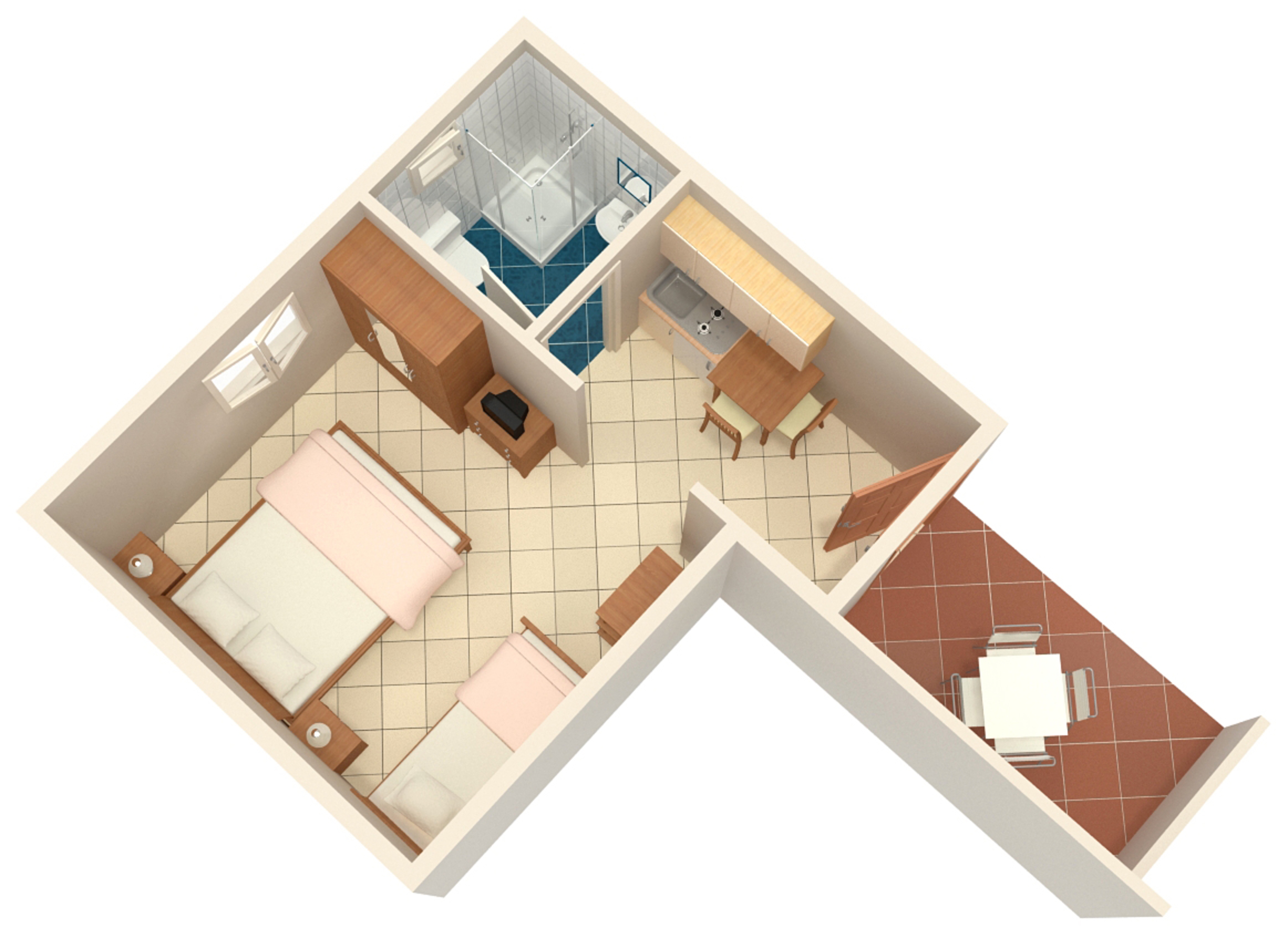 Studio flat with terrace Novigrad  AS-b